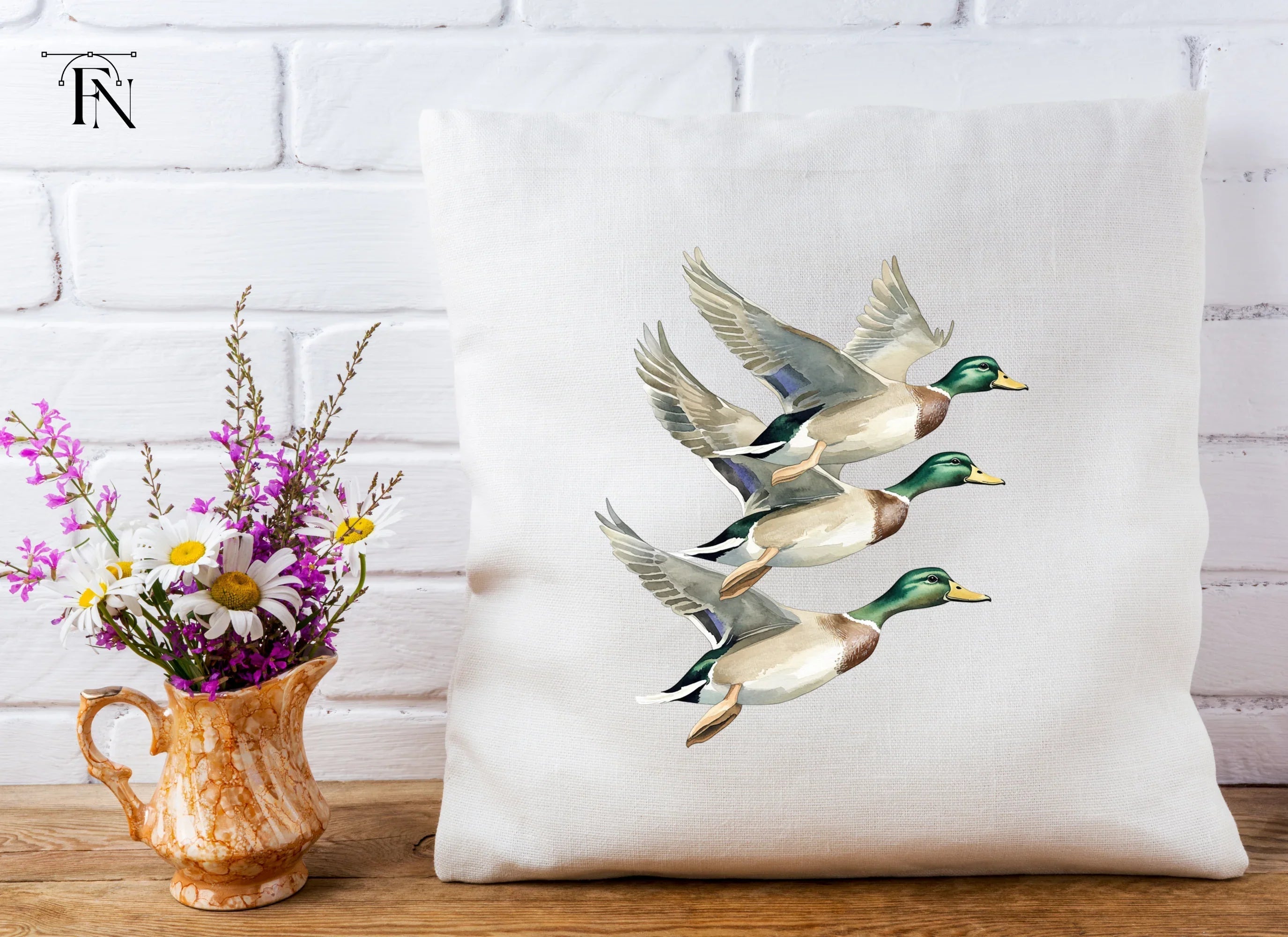 Flying Mallard Ducks Clipart Bundle