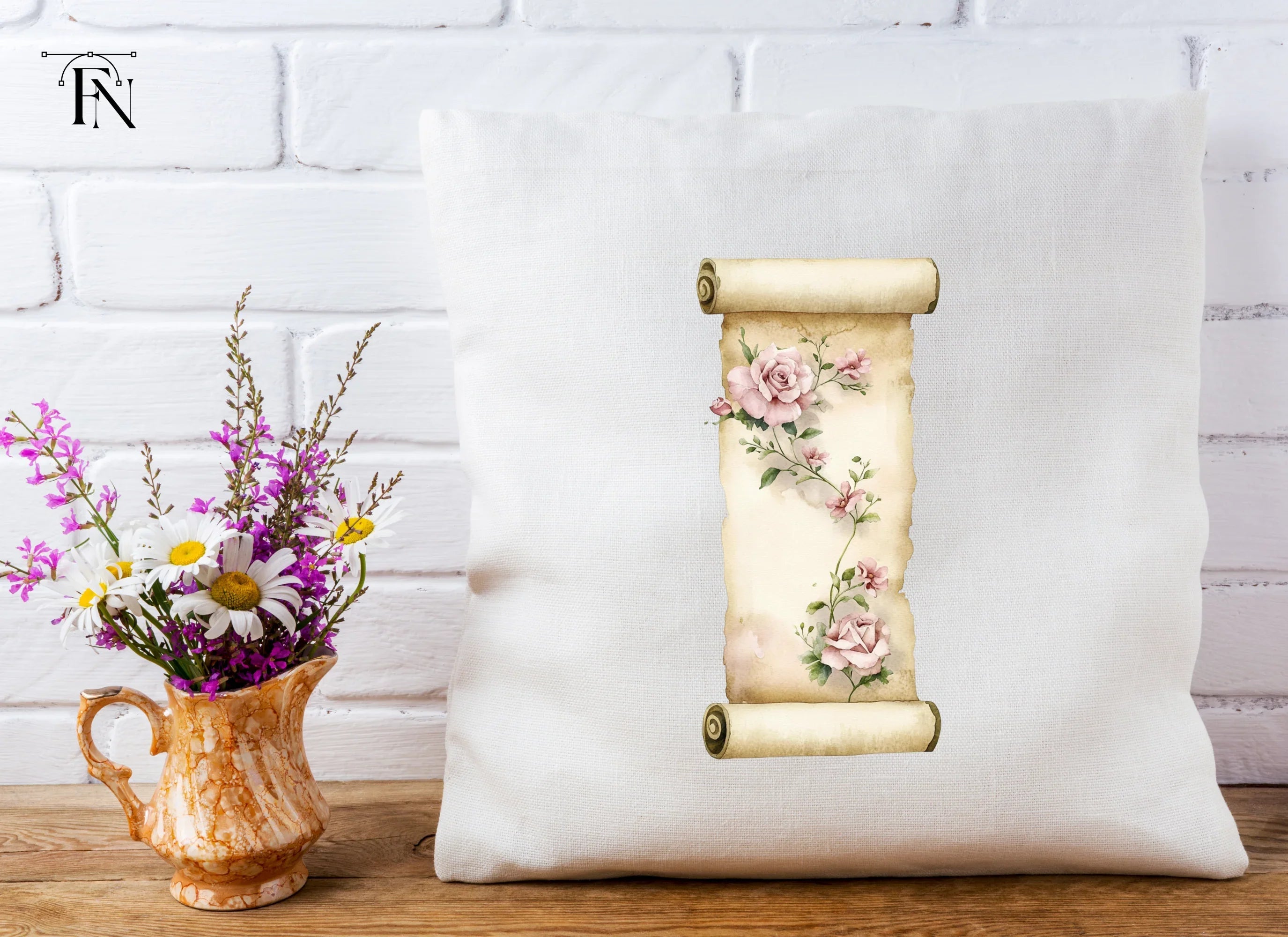 Vintage Floral Scroll Clipart Bundle