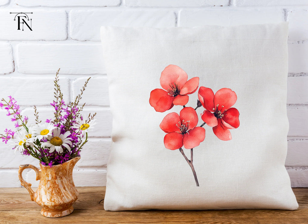 Vibrant Red Floral Clipart Bundle