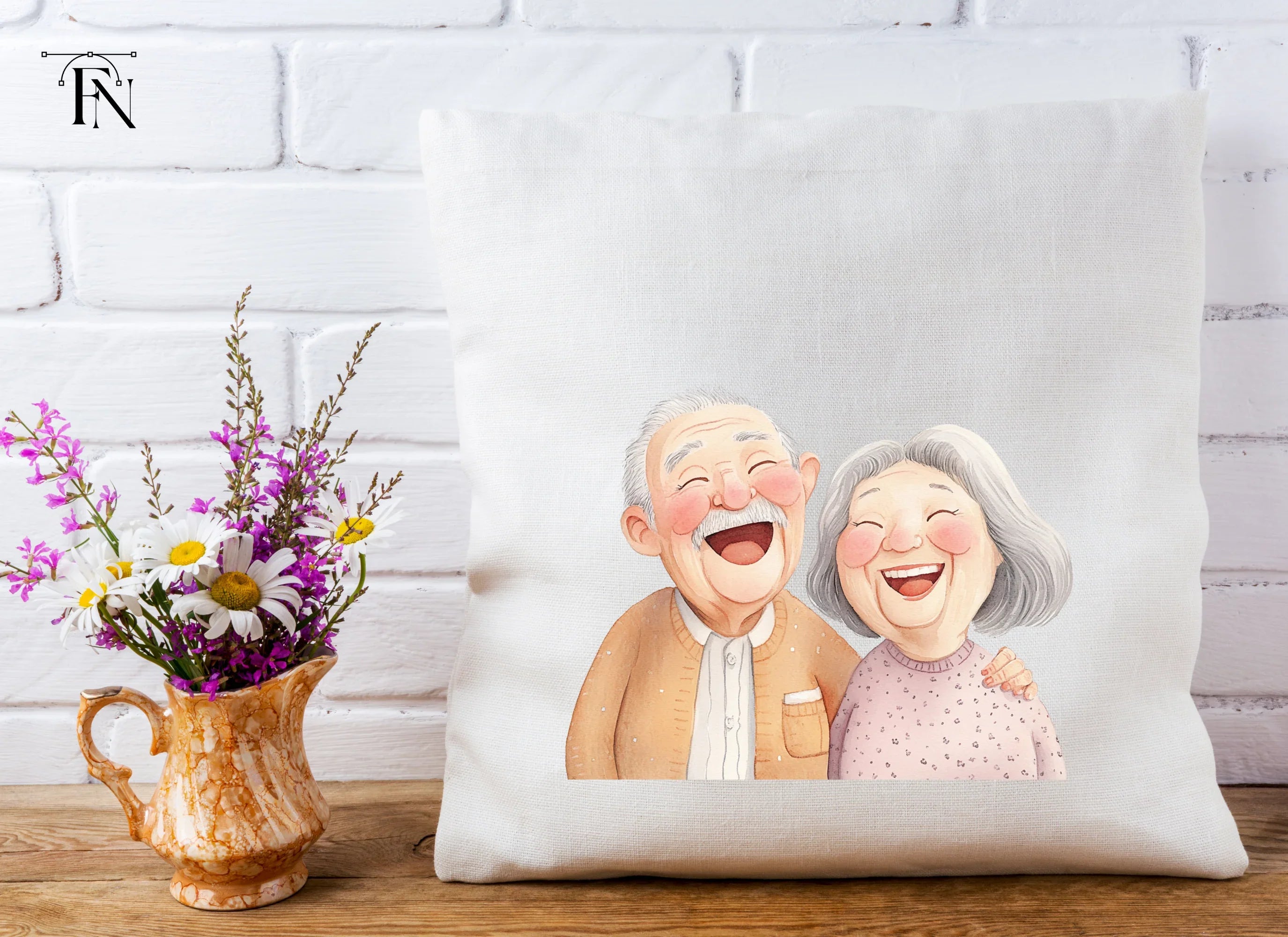 Happy Elderly Couple Clipart Bundle
