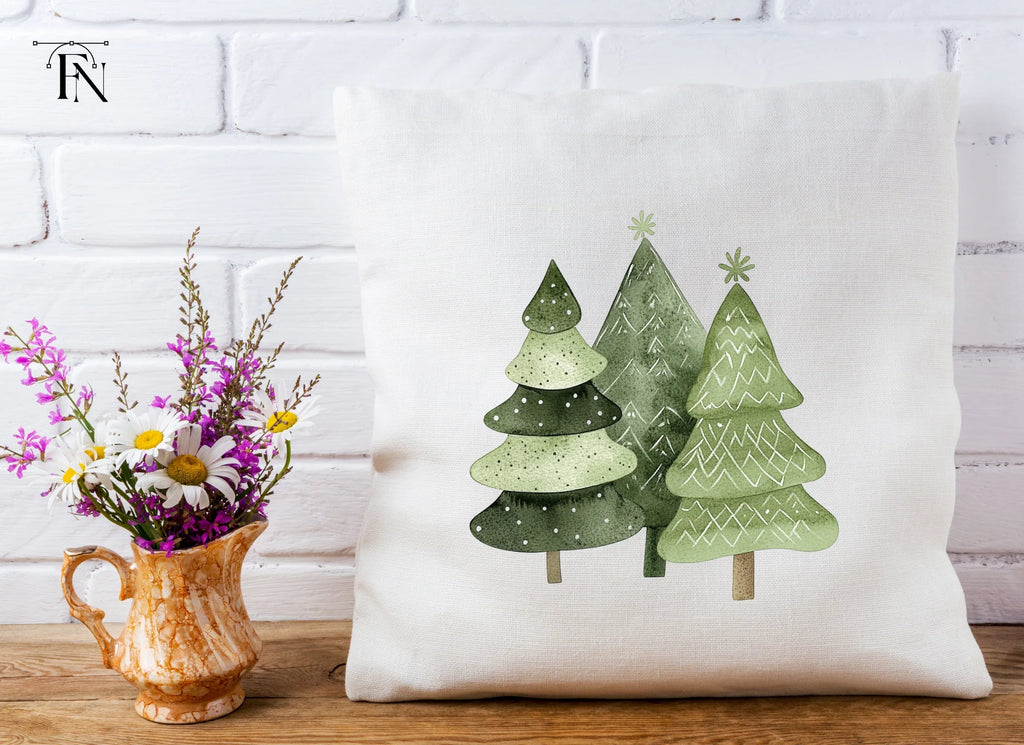 Green Christmas Trees Clipart Bundle