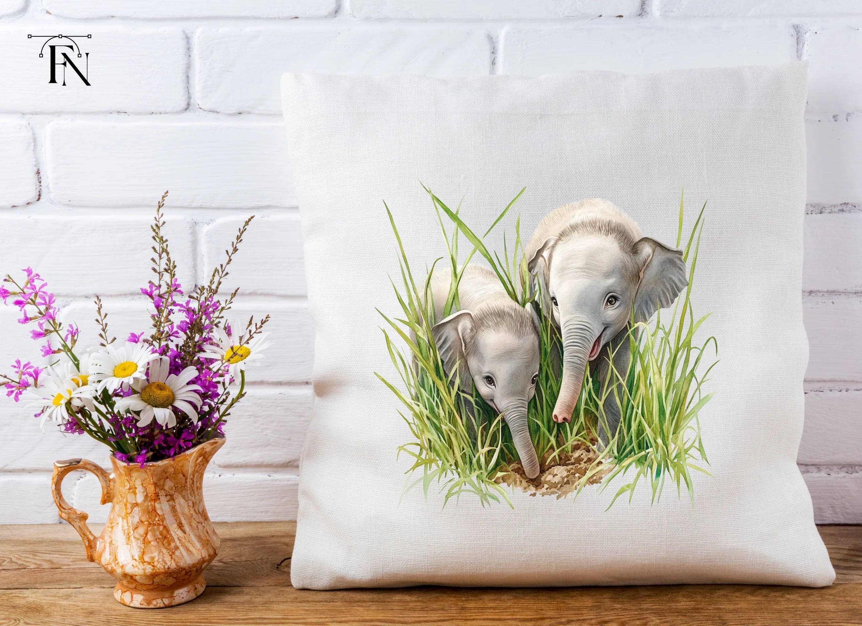 Adorable Baby Elephant Duo Clipart Bundle