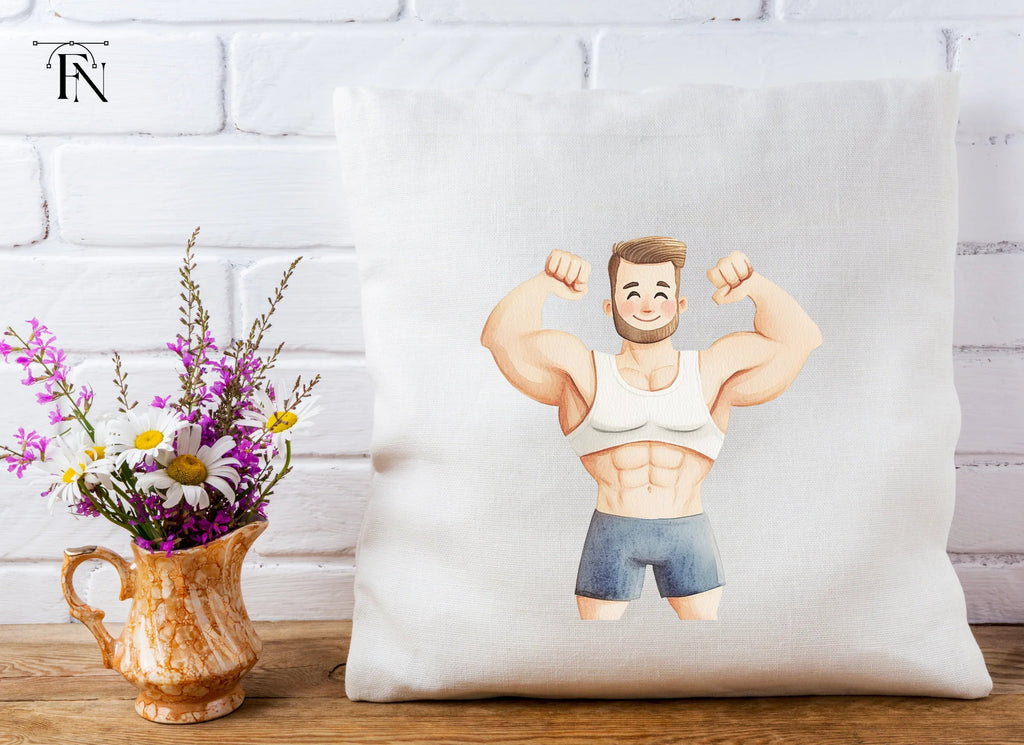 Strong Man Flexing Muscles Clipart Bundle