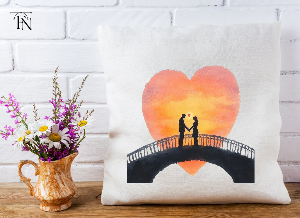 Romantic Couple on Bridge at Sunset Clipart Bundle