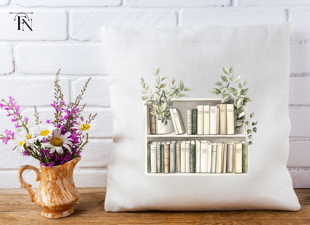 Bookshelf with Greenery Clipart Bundle