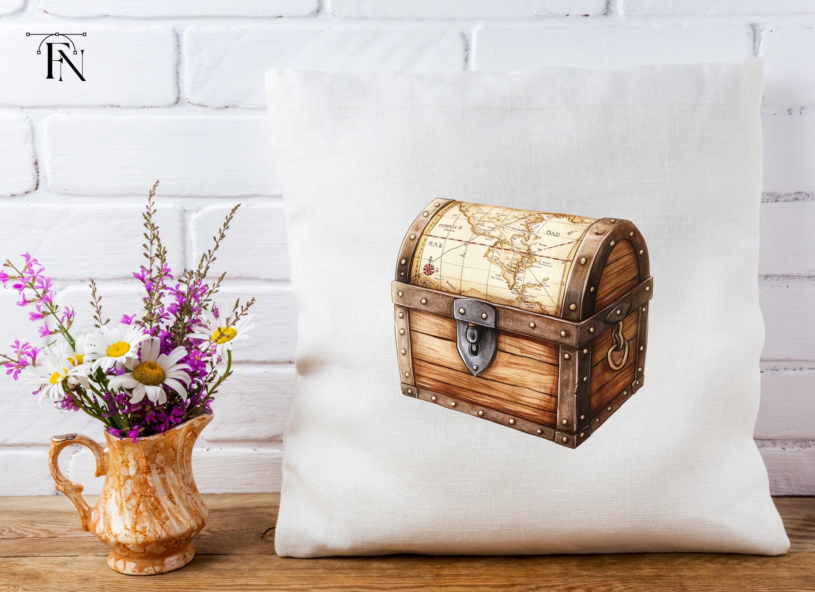 Vintage Treasure Chest and Map Clipart Bundle