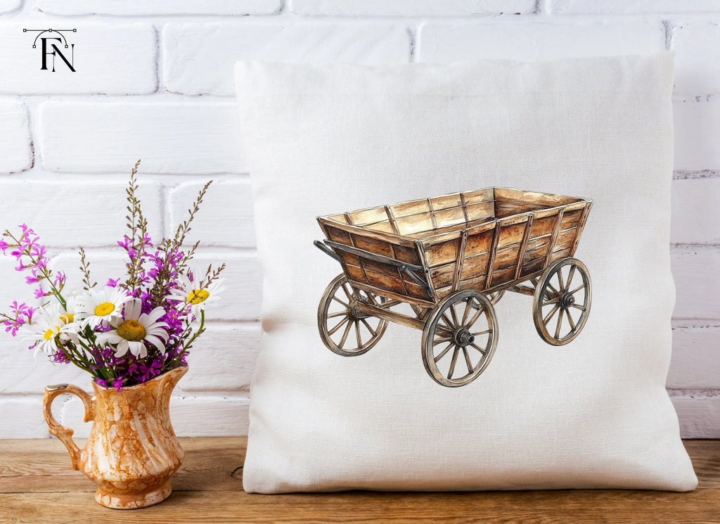 Single Wooden Wagon Clipart Bundle