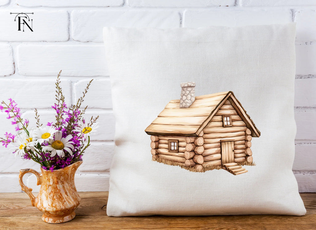 Rustic Wooden Log Cabin Clipart Bundle