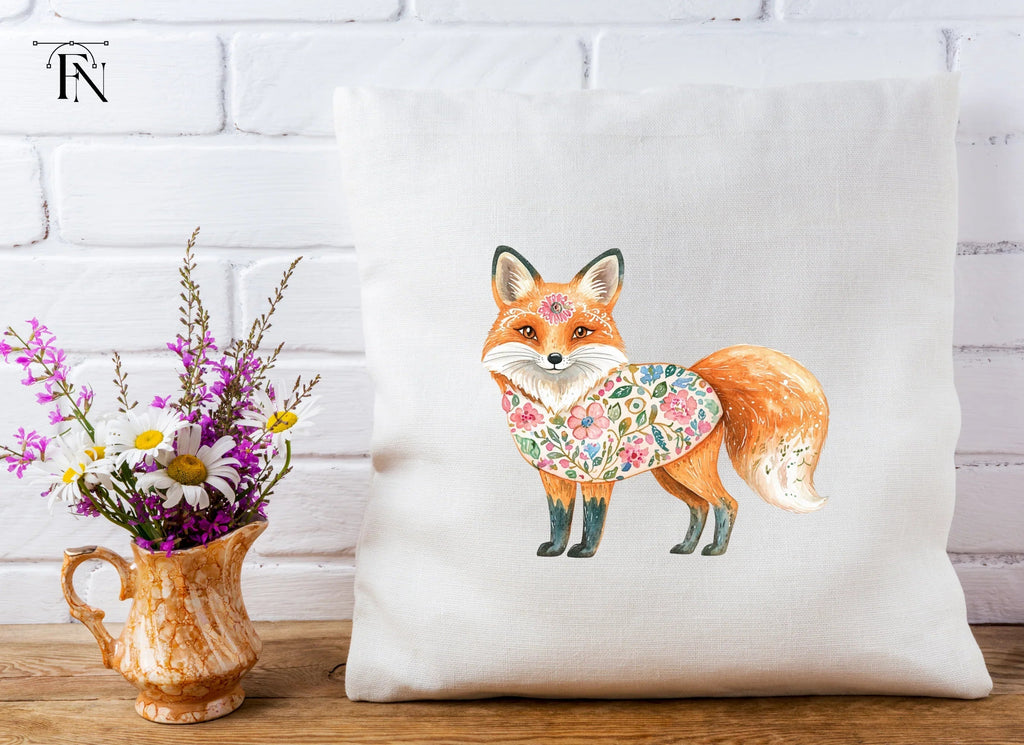 Floral Foxes Clipart Bundle
