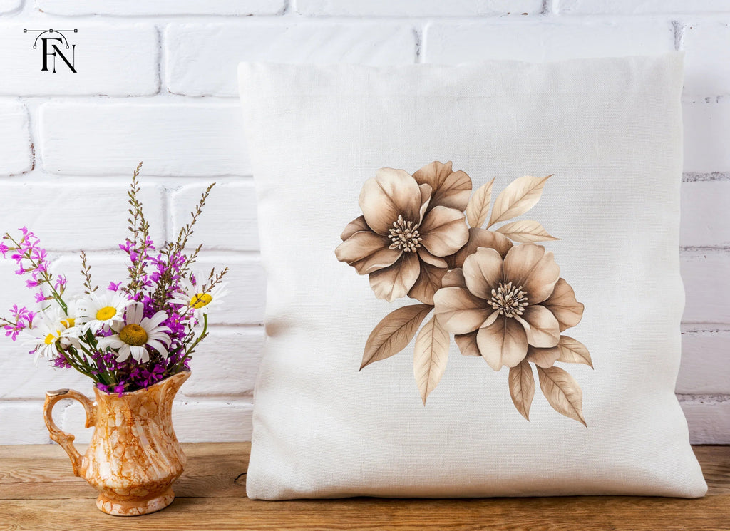 Vintage Brown Flower Clipart Bundle
