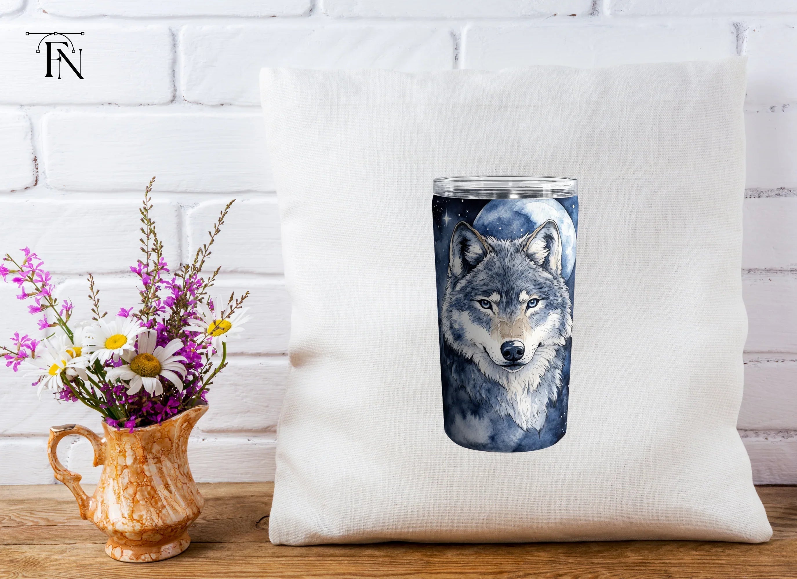 Mystical Wolf Moon Tumbler Clipart Bundle
