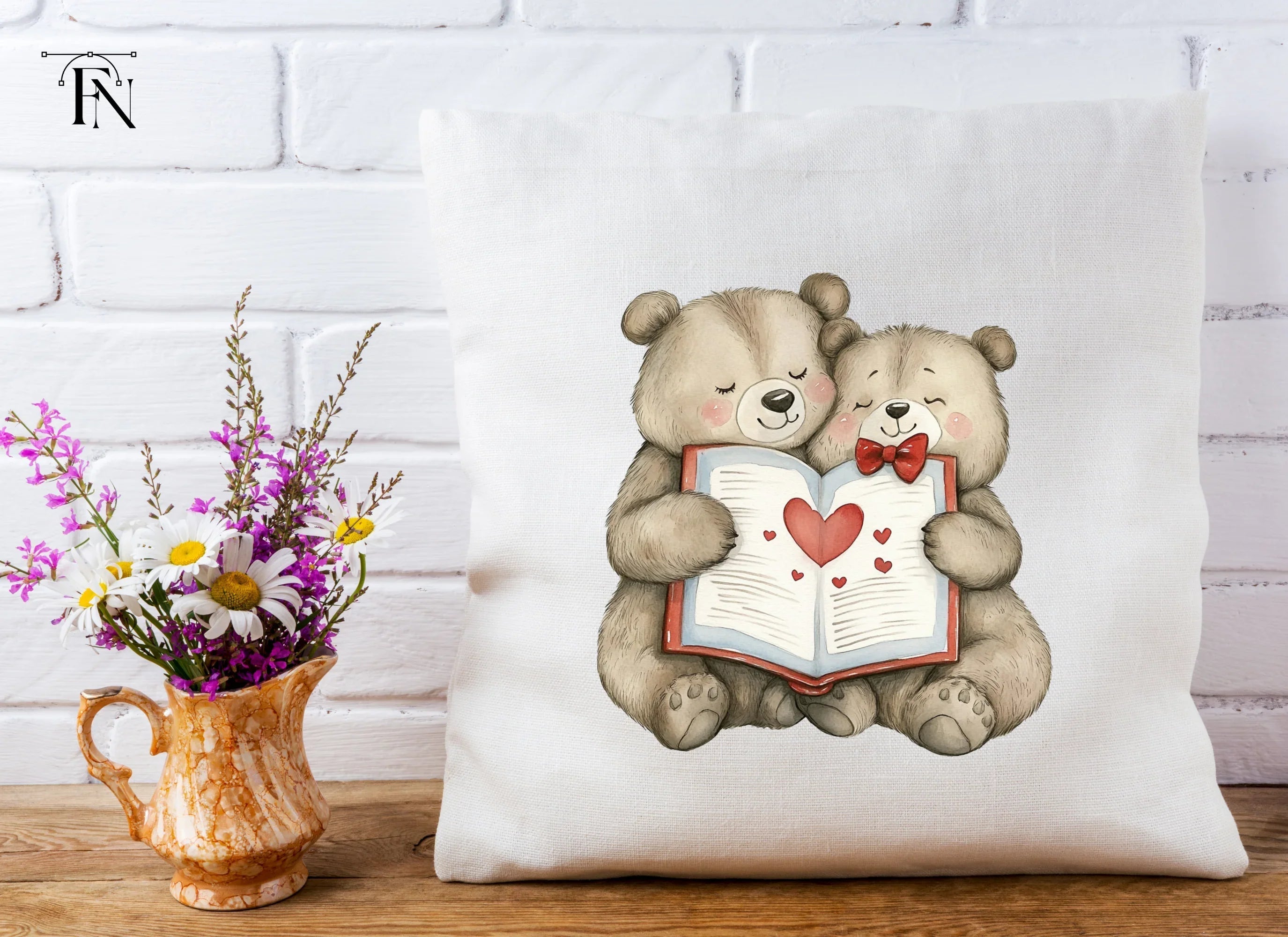 Teddy Bears Reading Love Story Clipart Bundle