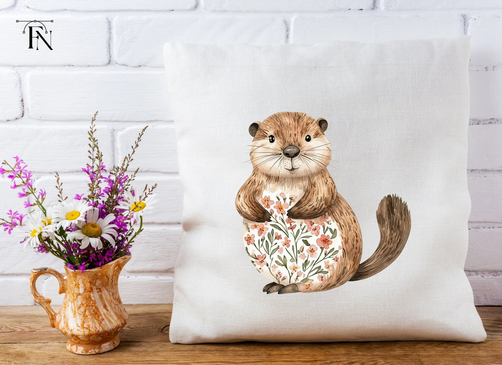 Charming Floral Otter Clipart Bundle