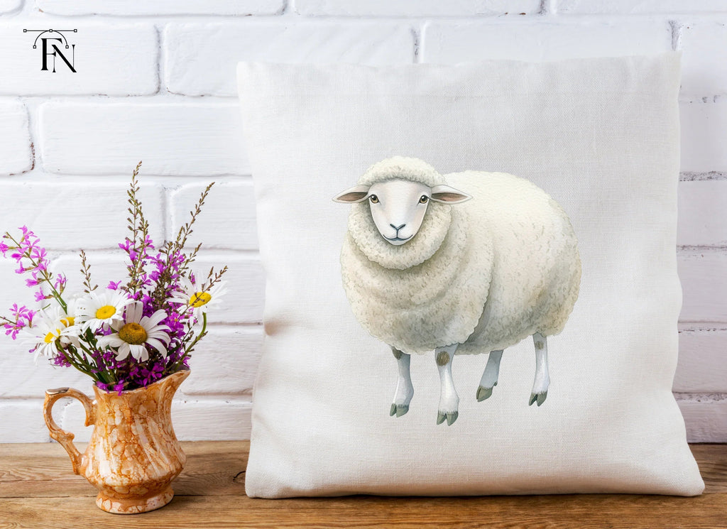 Adorable White Sheep Clipart Bundle