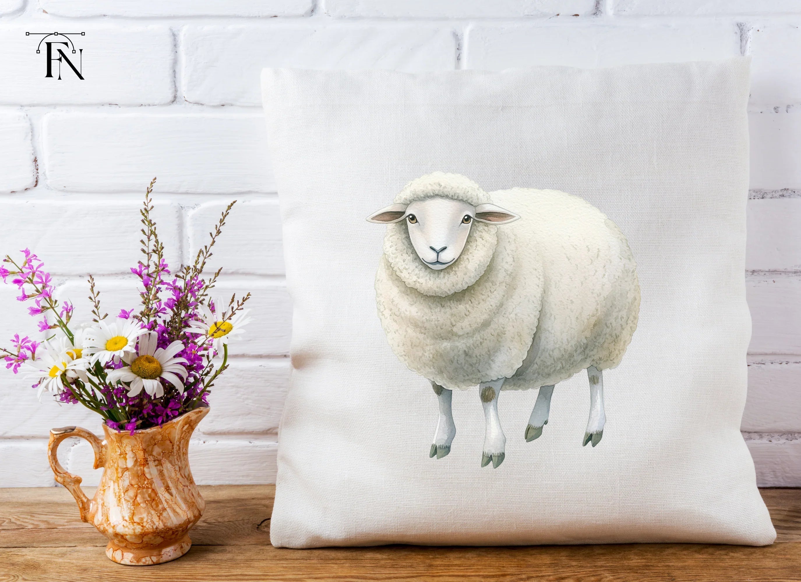 Adorable White Sheep Clipart Bundle