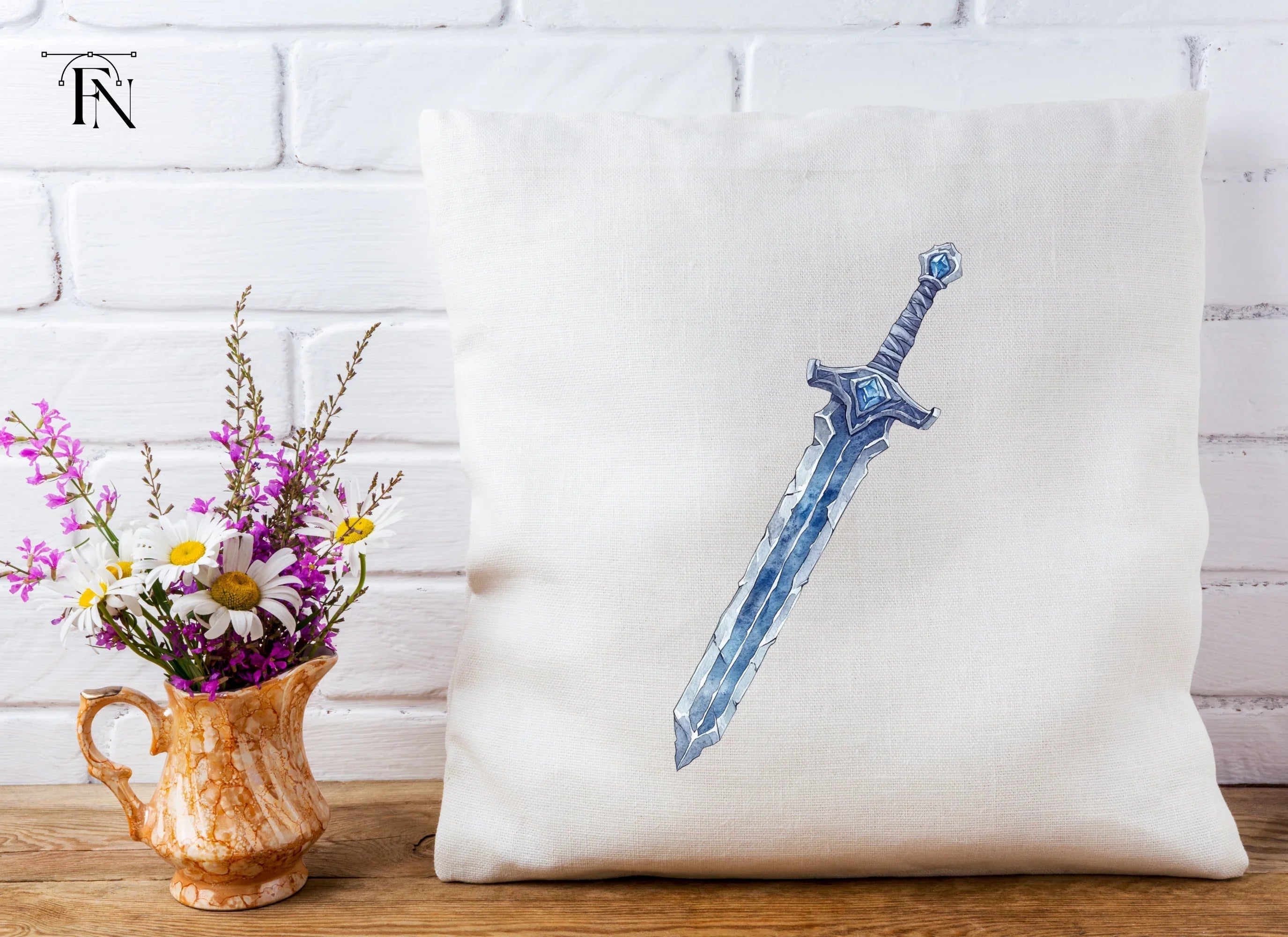 Fantasy Ice Sword Clipart Bundle