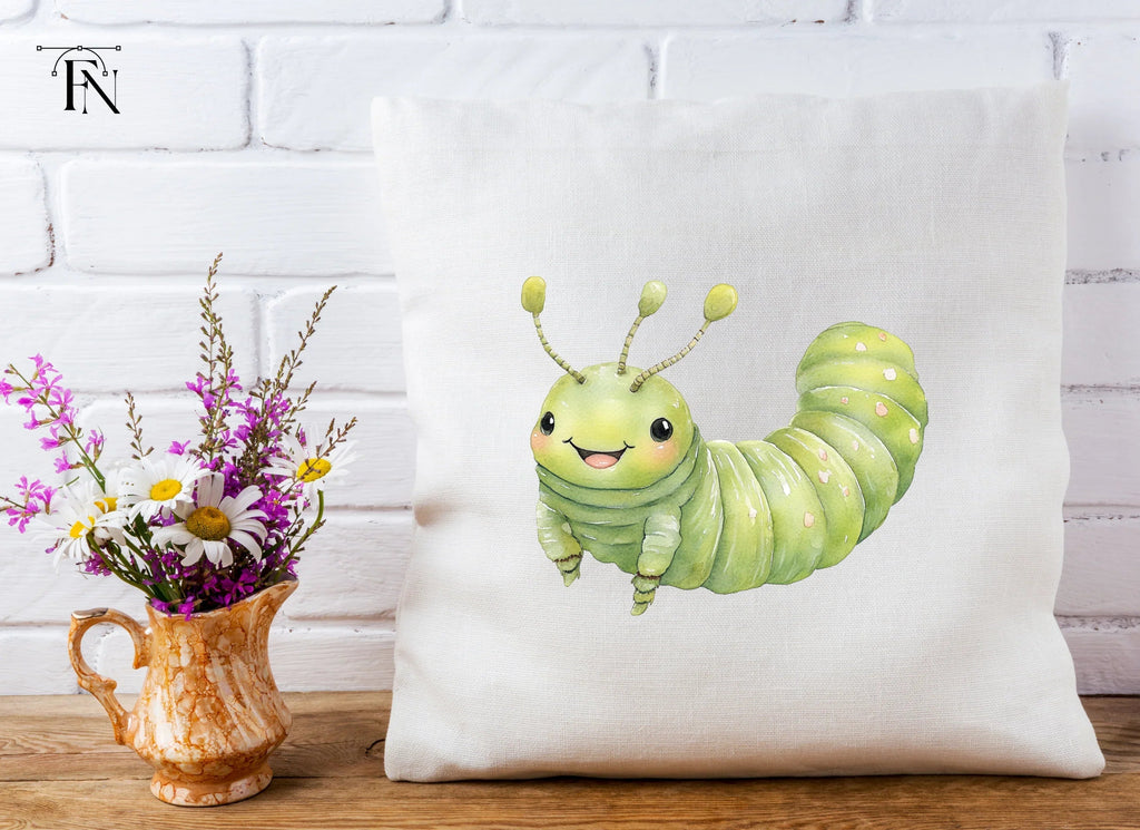 Cute Green Caterpillar Clipart Bundle