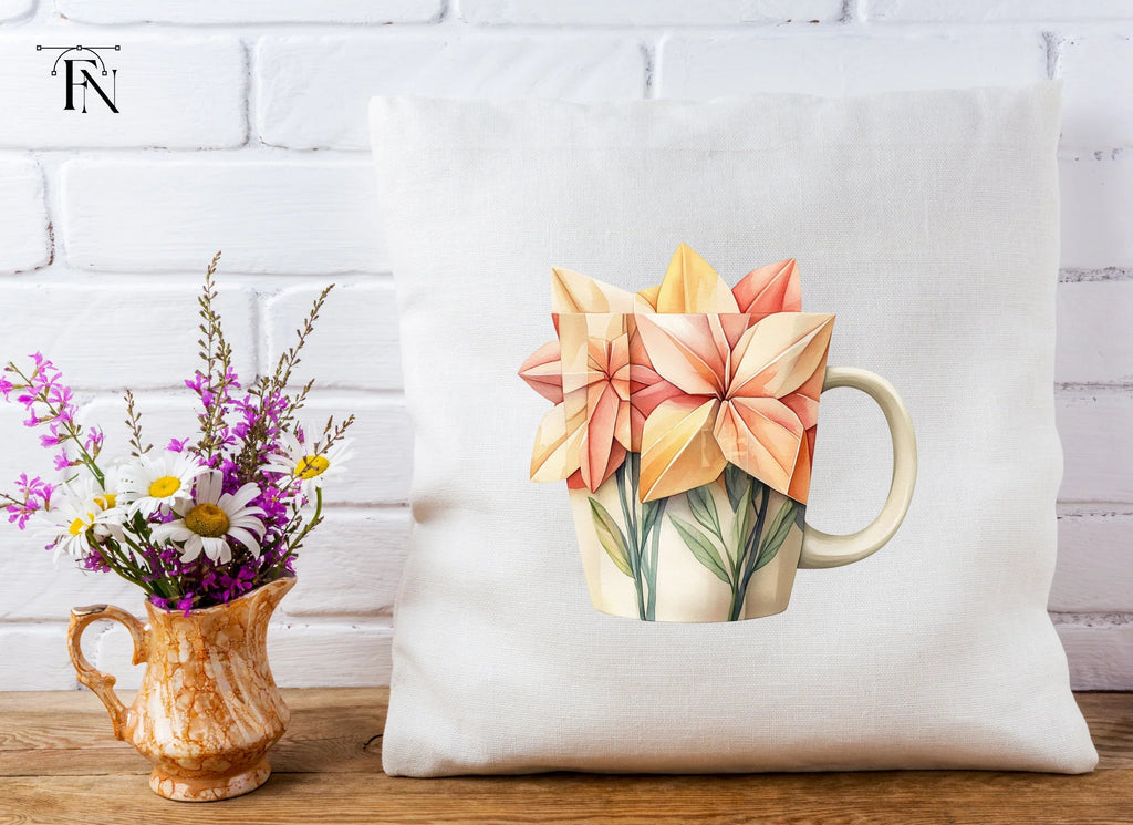 Origami Flowers Clipart Bundle