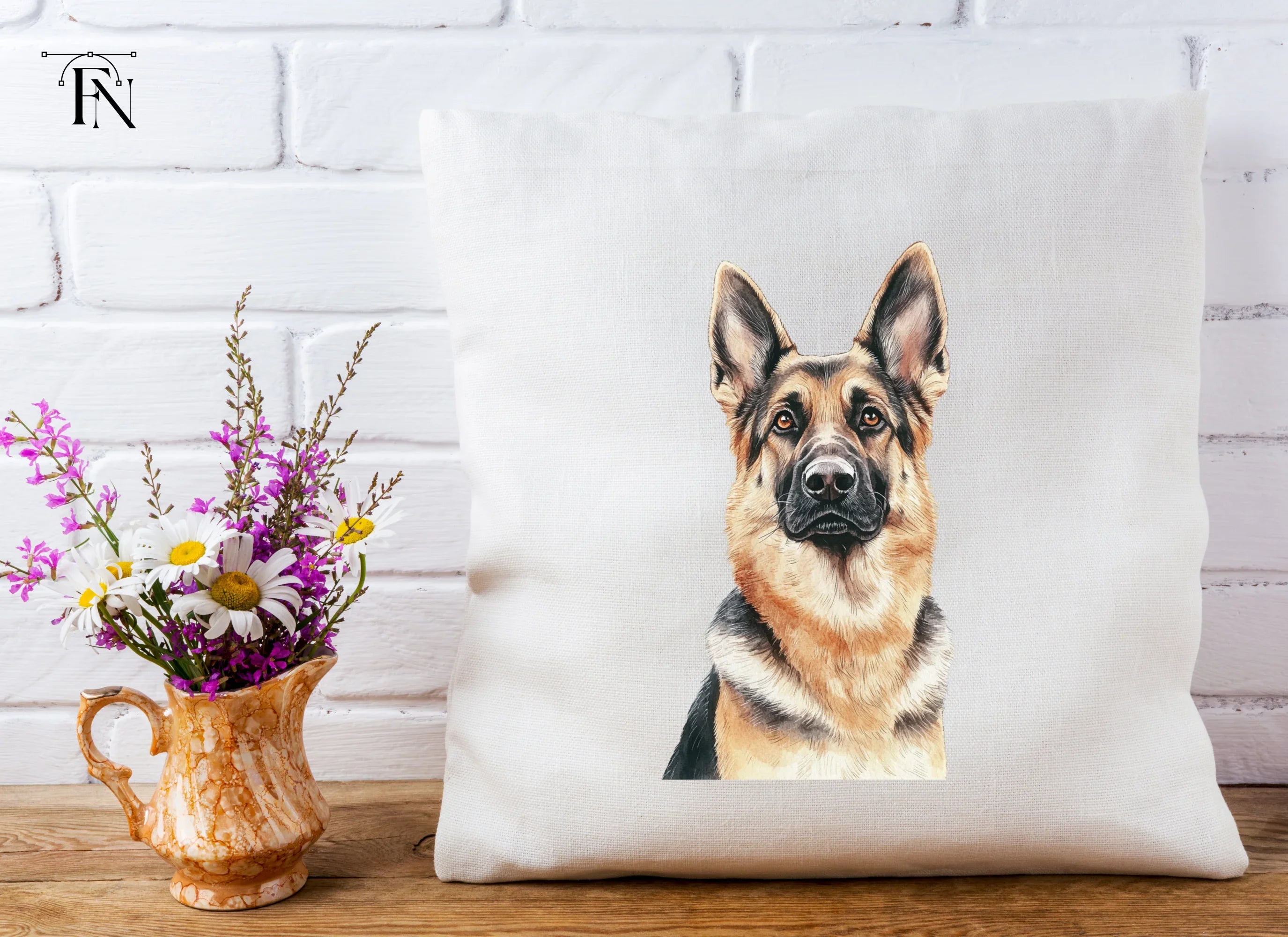 German Shepherd Dog Portraits Clipart Bundle