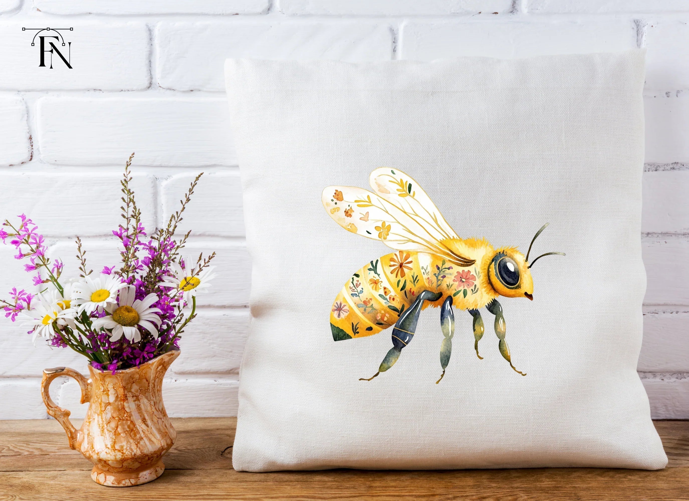 Floral Bee Clipart Bundle