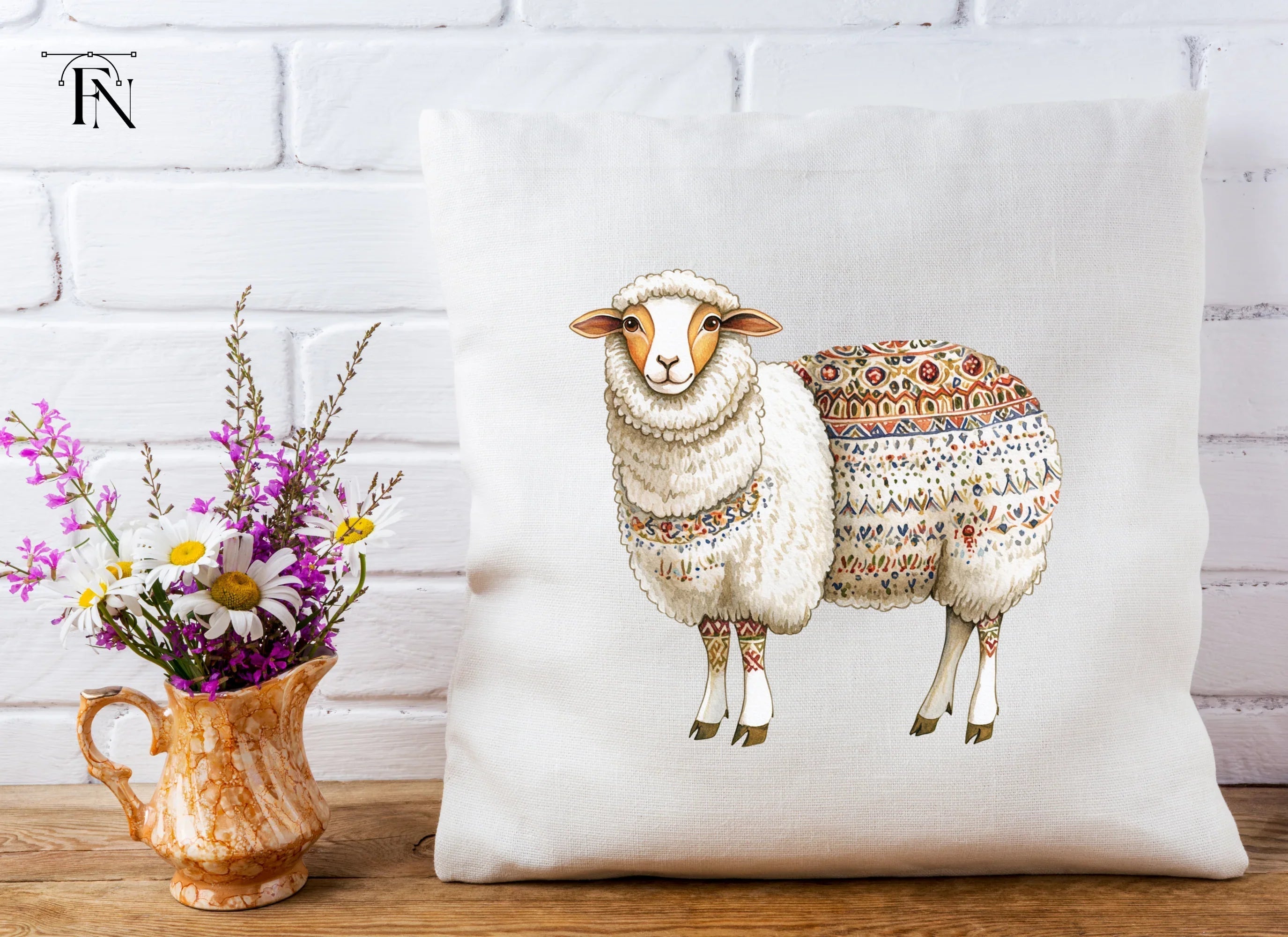 Intricate Patterned Sheep Clipart Bundle