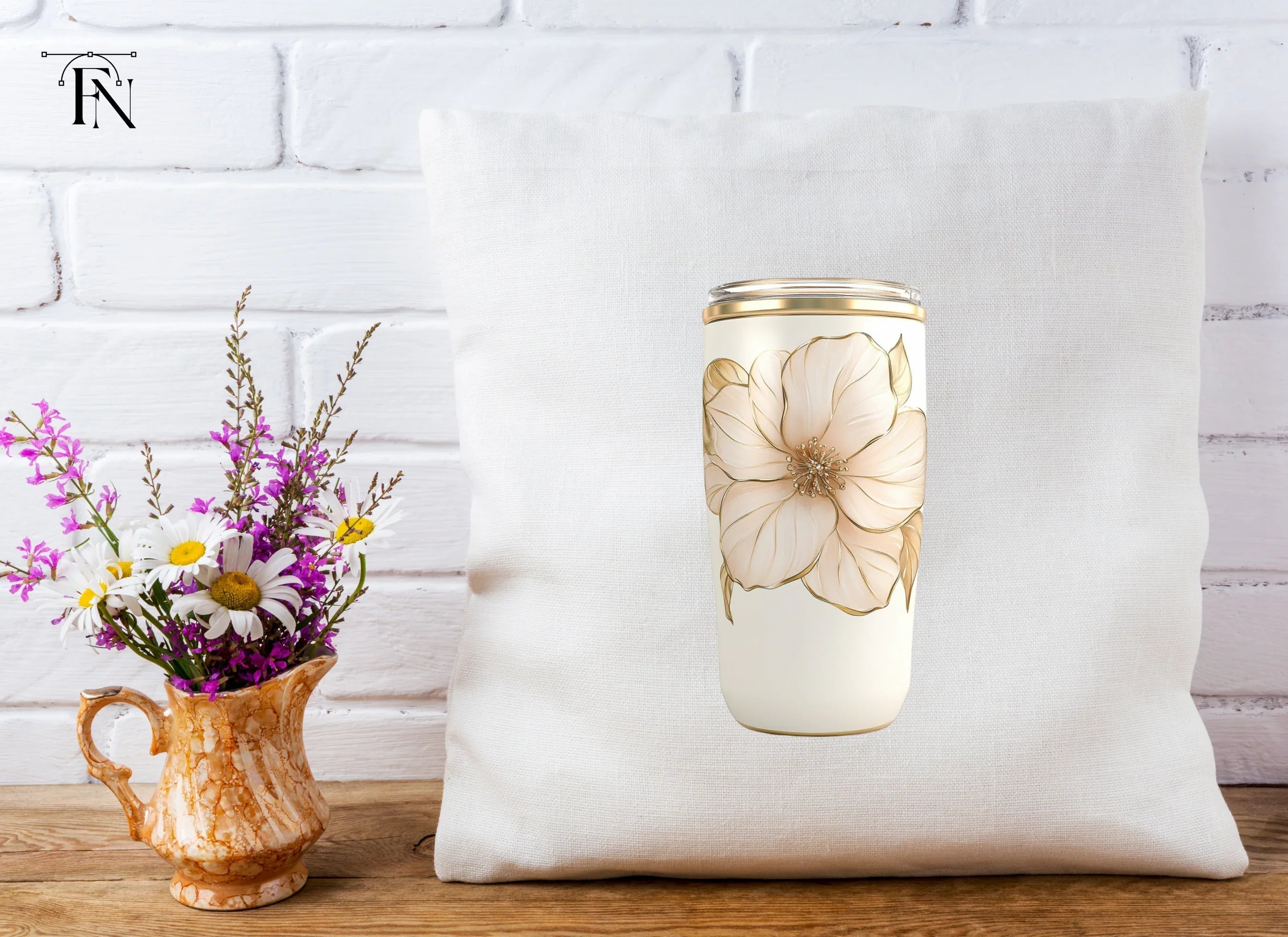 Elegant Floral Tumbler Clipart Bundle