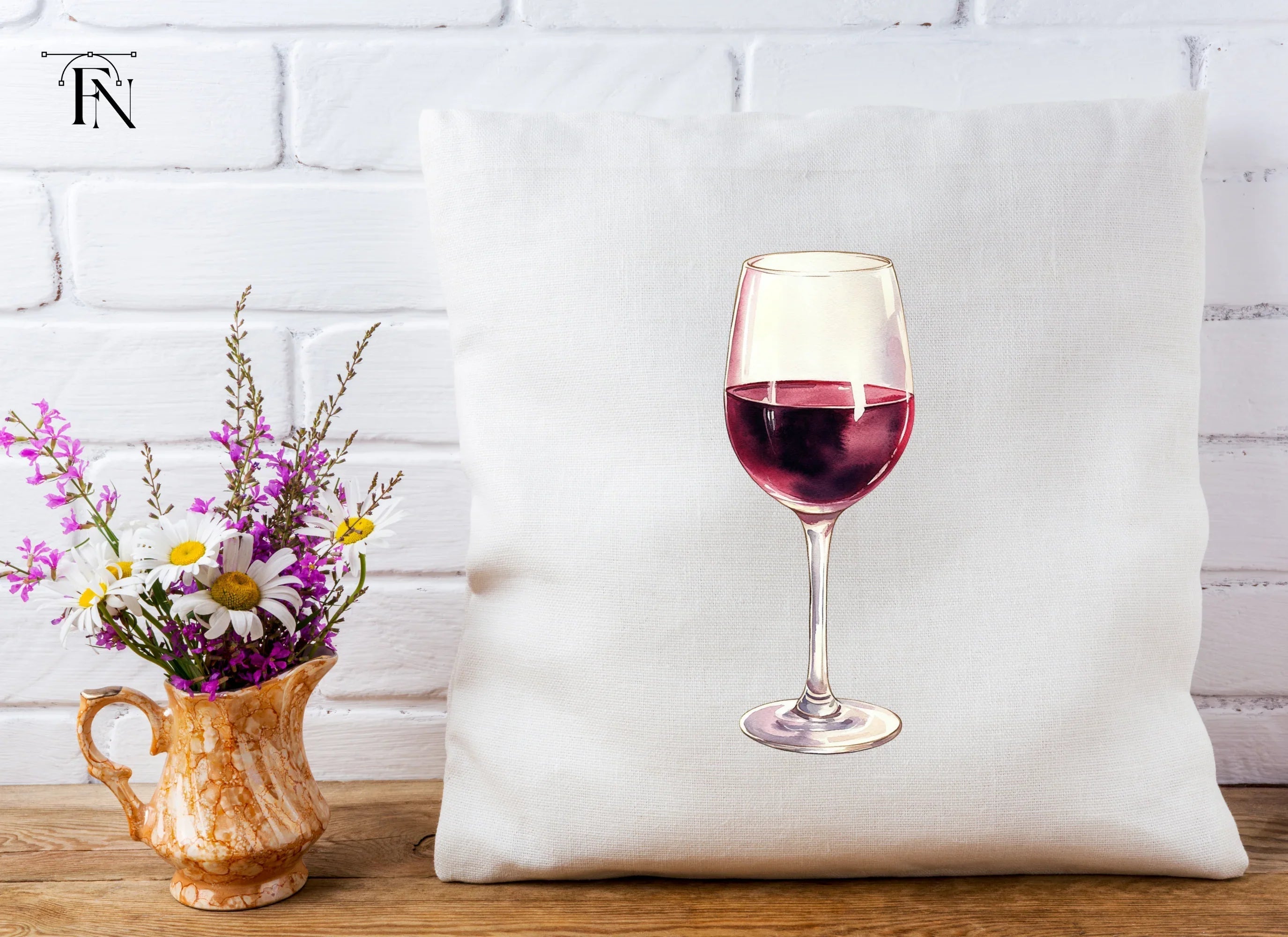 Deep Red Wine Glasses Clipart Bundle