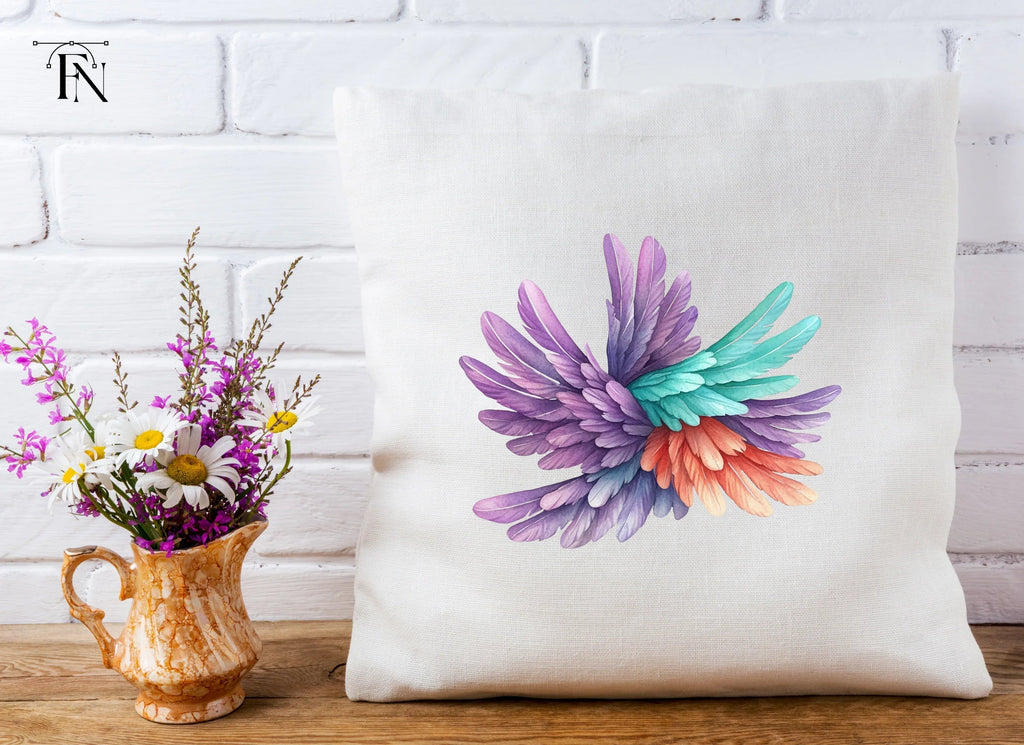 Pastel Feather Burst Clipart Bundle