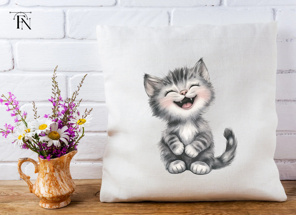 Adorable Grey Kitten Clipart Bundle