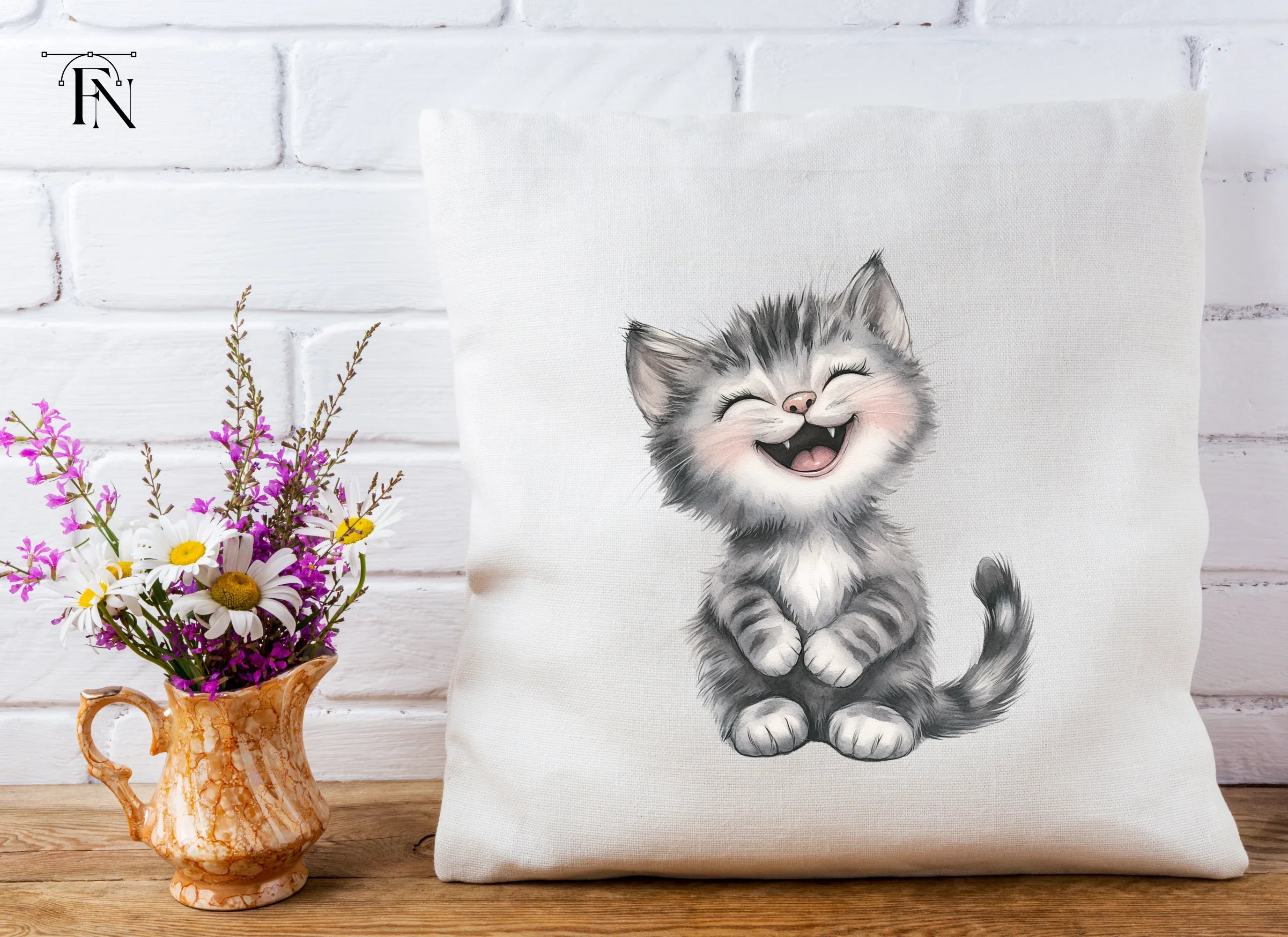 Adorable Grey Kitten Clipart Bundle