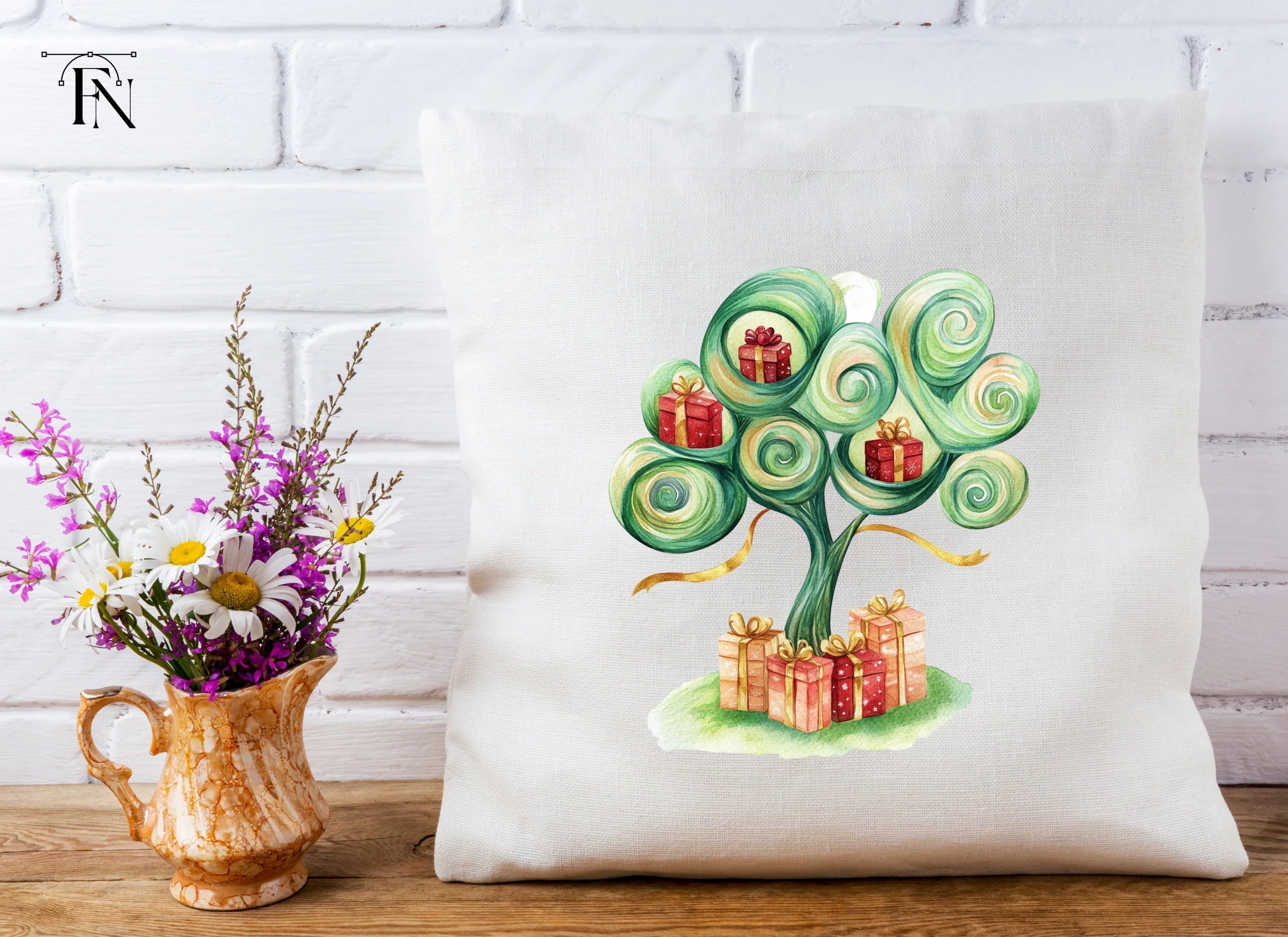 Whimsical Gift Tree Clipart Bundle