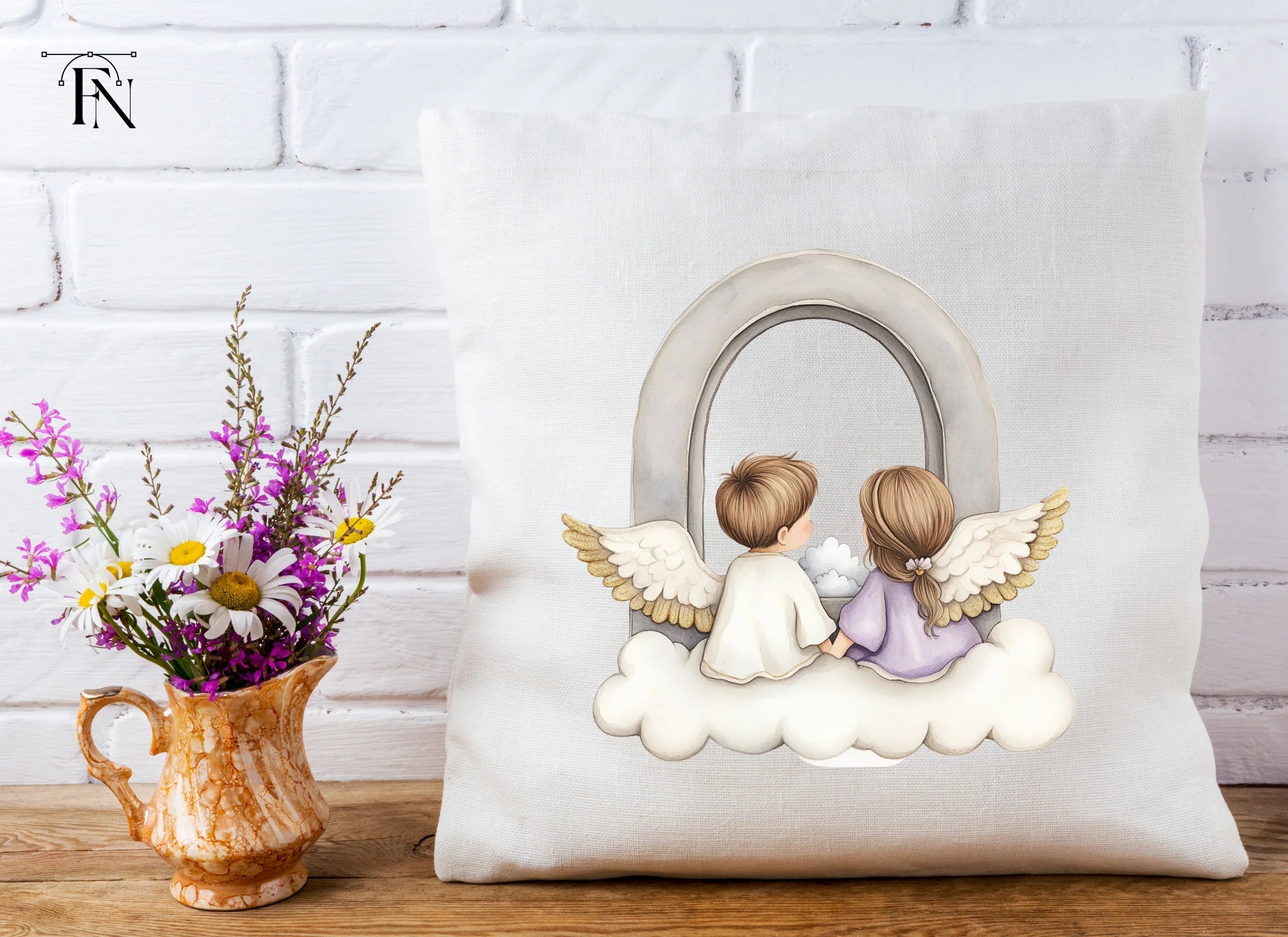 Angels Looking Out Window Clipart Bundle