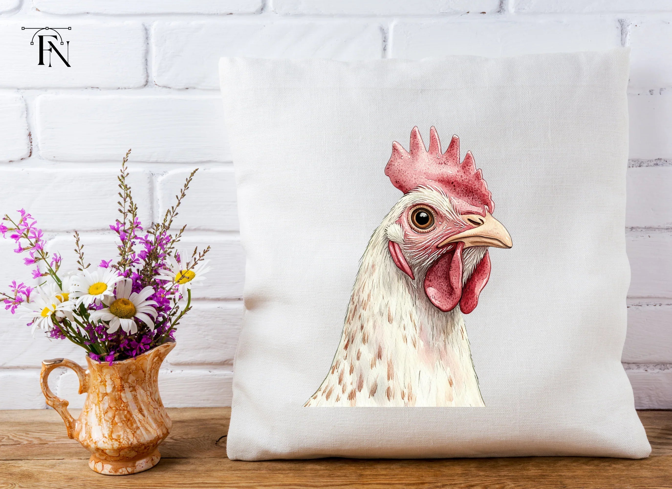 White Chicken Head Clipart Bundle