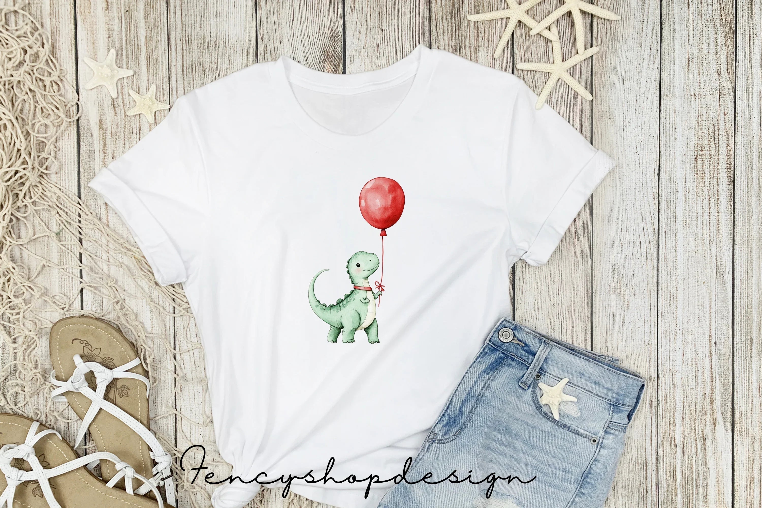 Adorable Dino Party Balloon Graphics Clipart Bundle