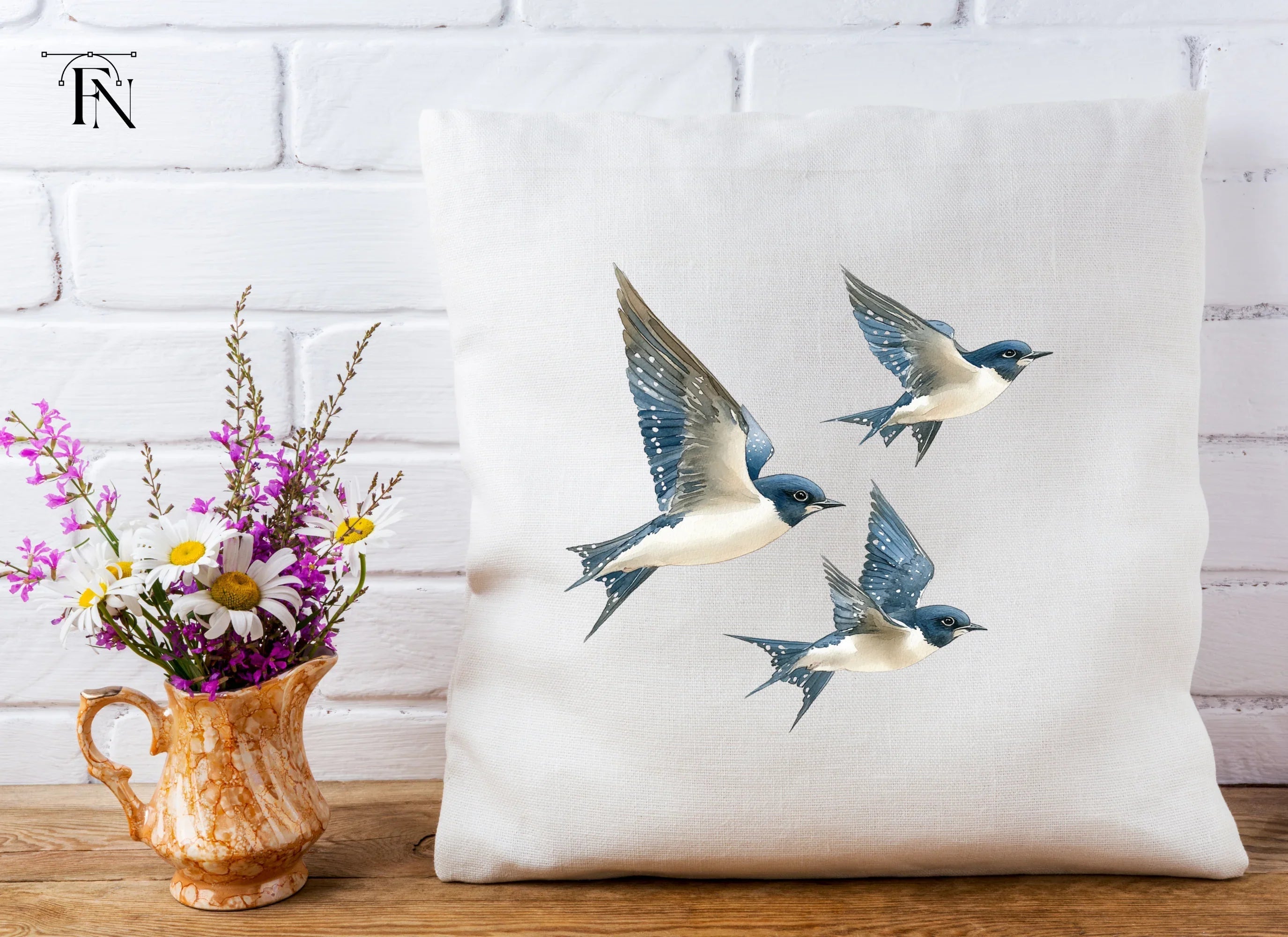 Graceful Swallows Flying Clipart Bundle