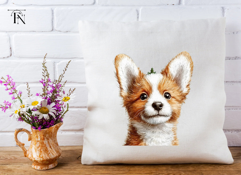 Cute Corgi Puppy Face Clipart Bundle