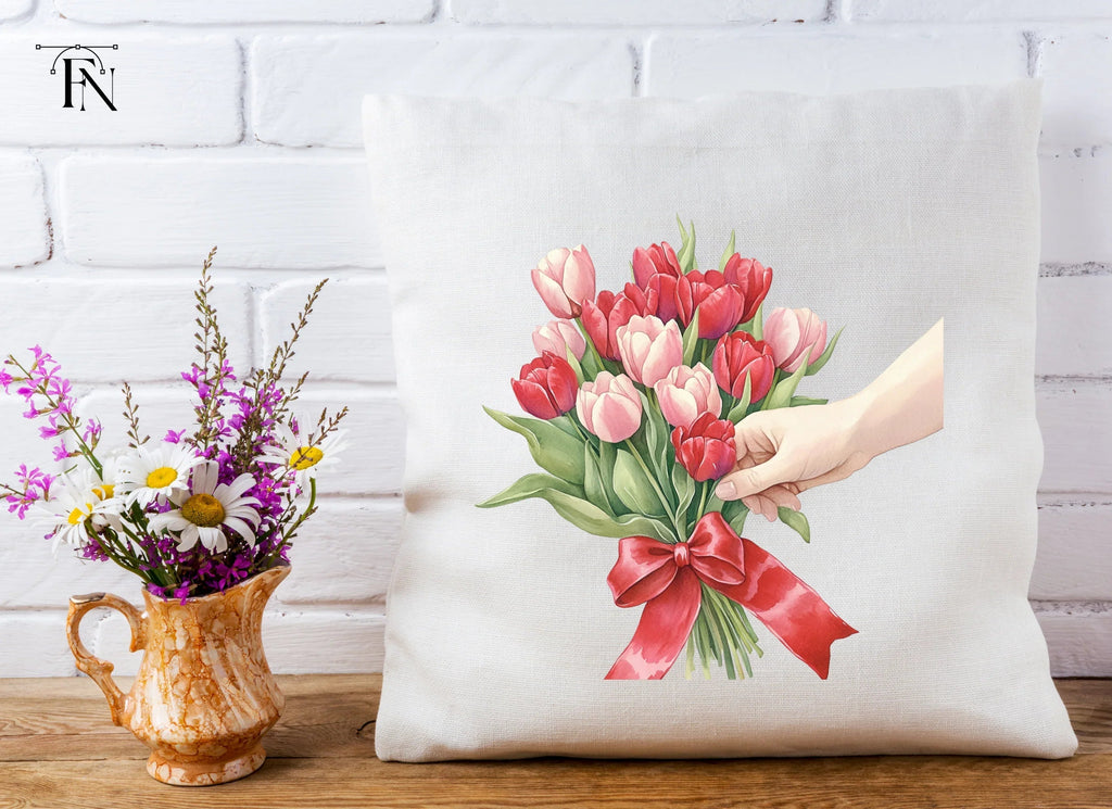 Hand Tying Tulip Bouquet Clipart Bundle