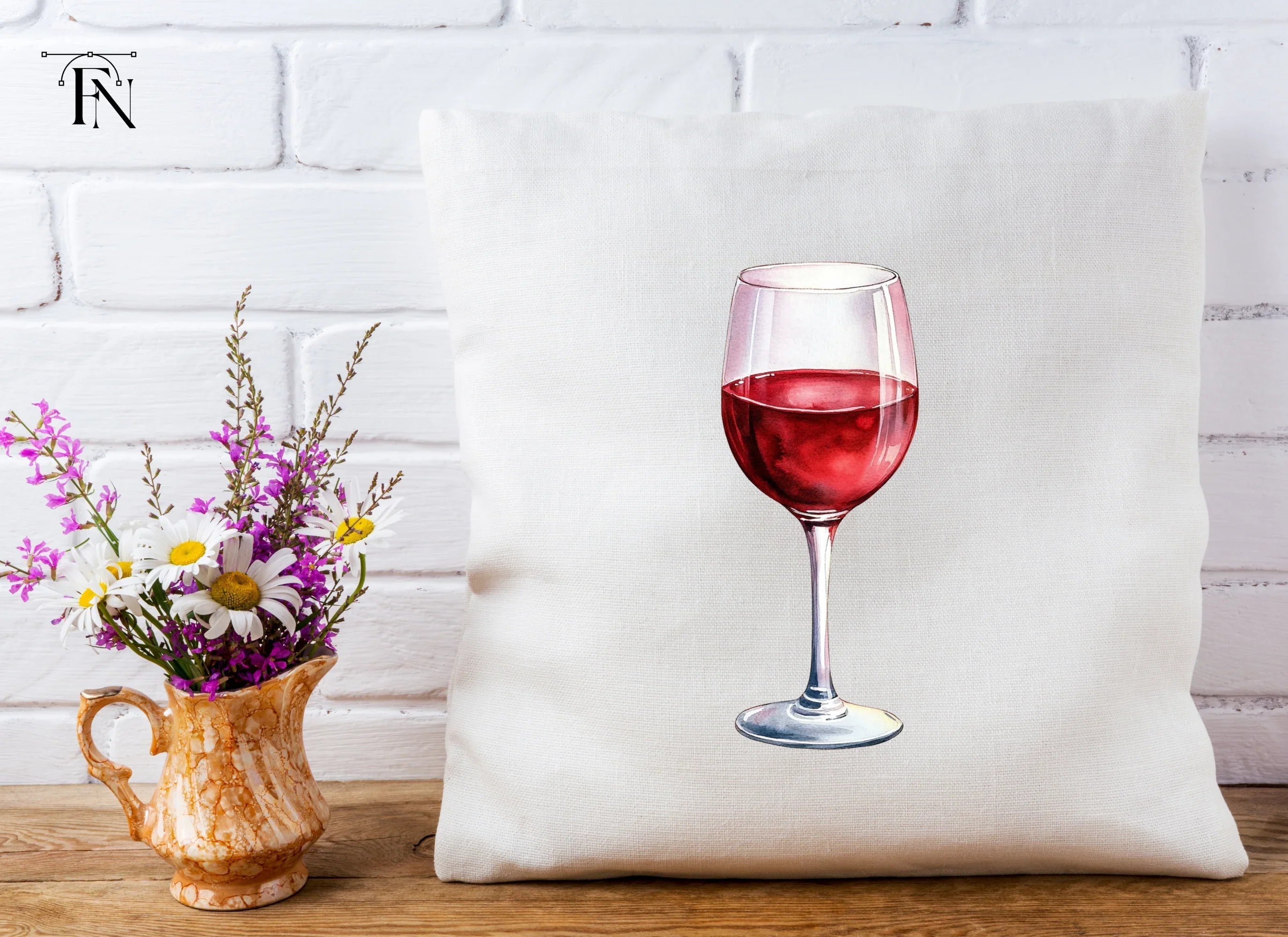 Hand Painted Red Wine Glass Illustrations Clipart Bundle