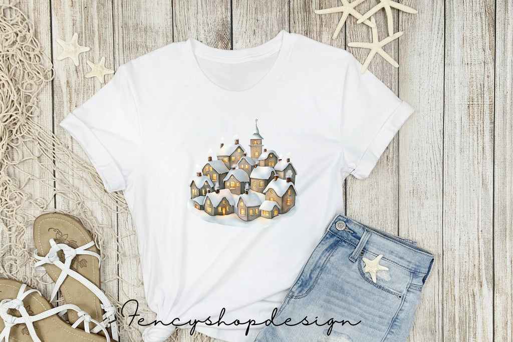 Snowy Christmas Village Clipart Bundle
