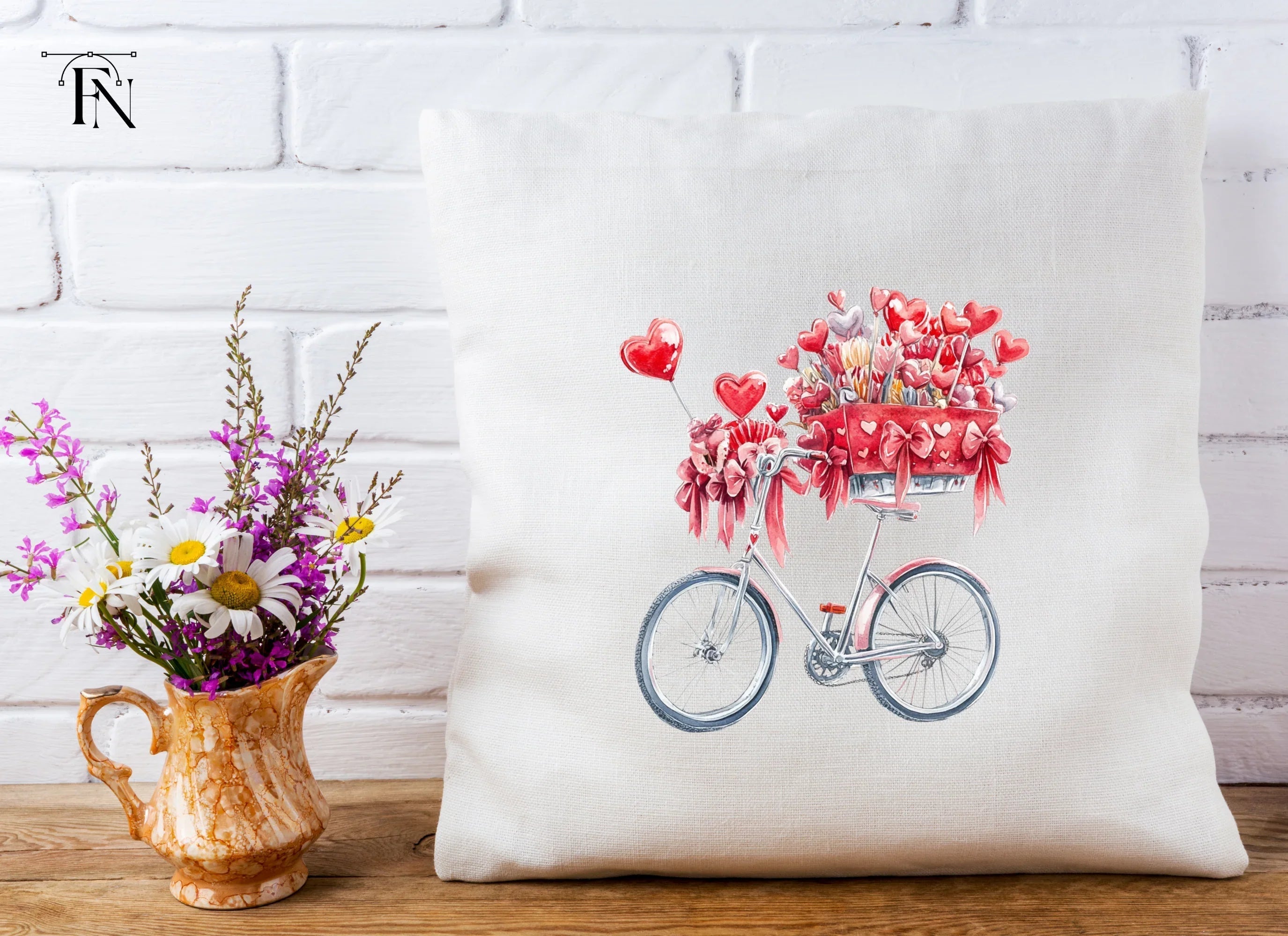 Valentine's Day Bicycle Clipart Bundle