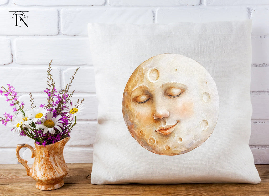 Sleeping Moon Face Clipart Bundle