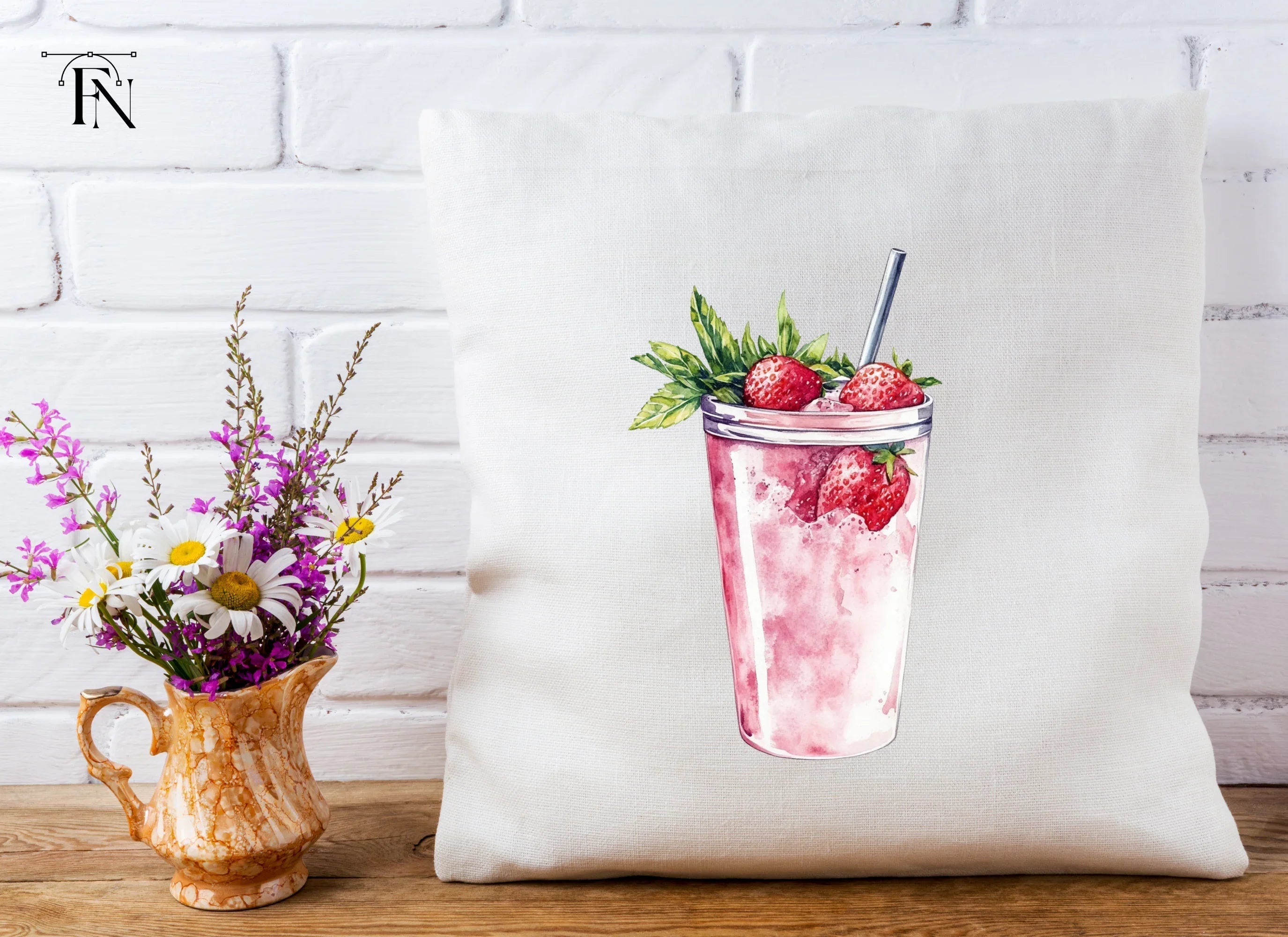 Strawberry Smoothie Clipart Bundle