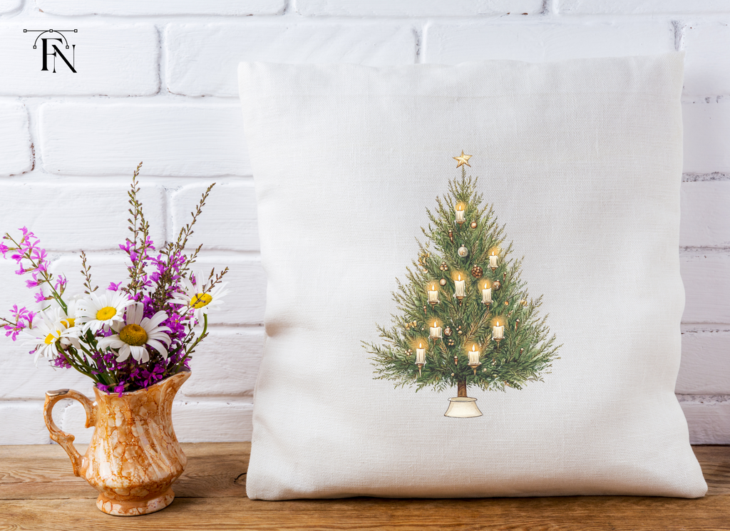 Festive Christmas Tree with Candles Clipart Bundle