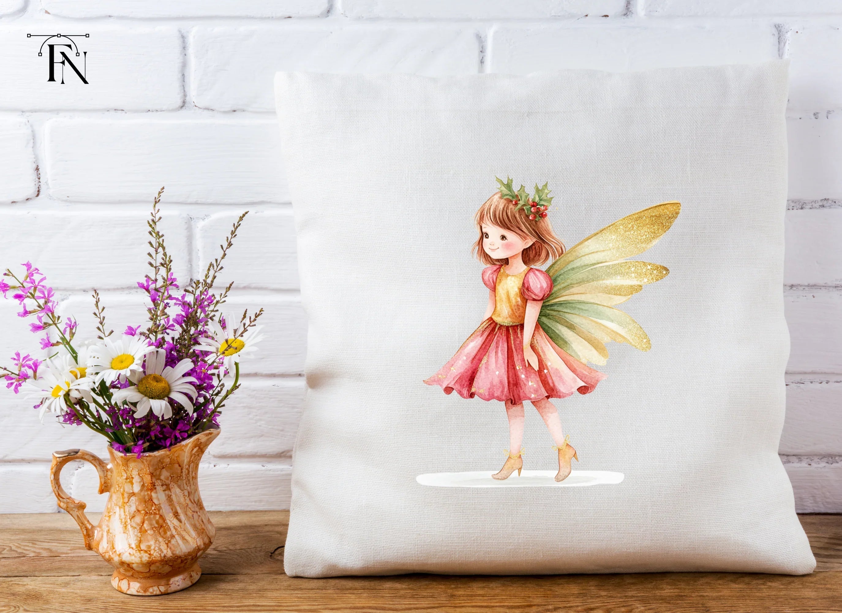 Christmas Fairy with Holly Clipart Bundle