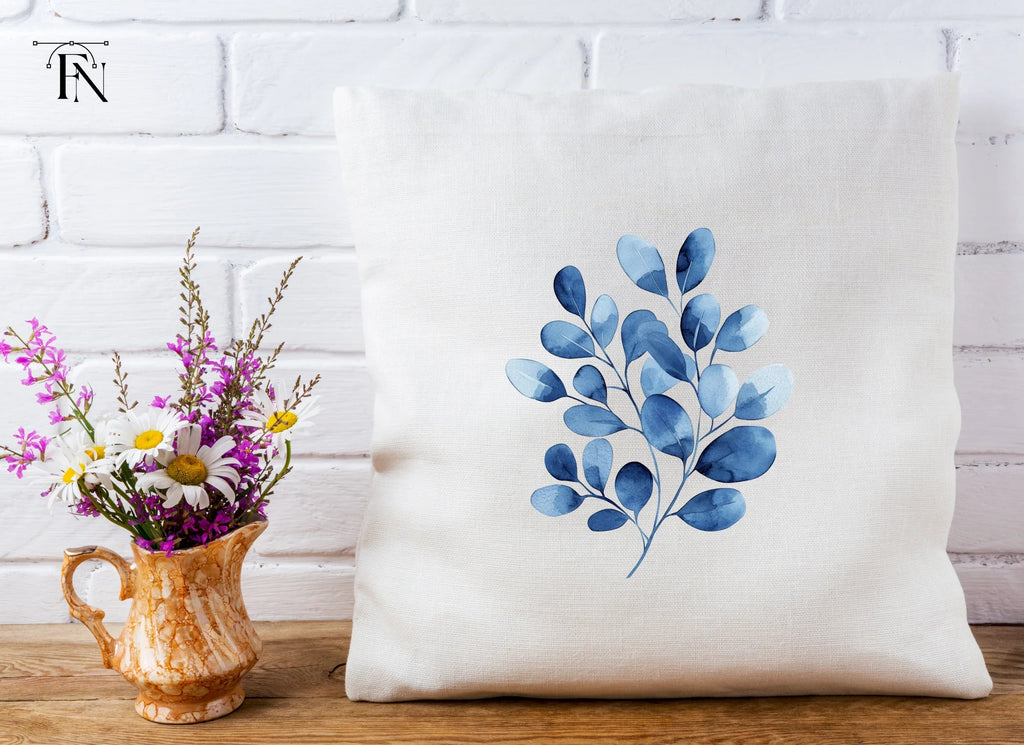 Blue Eucalyptus Leaves Clipart Bundle