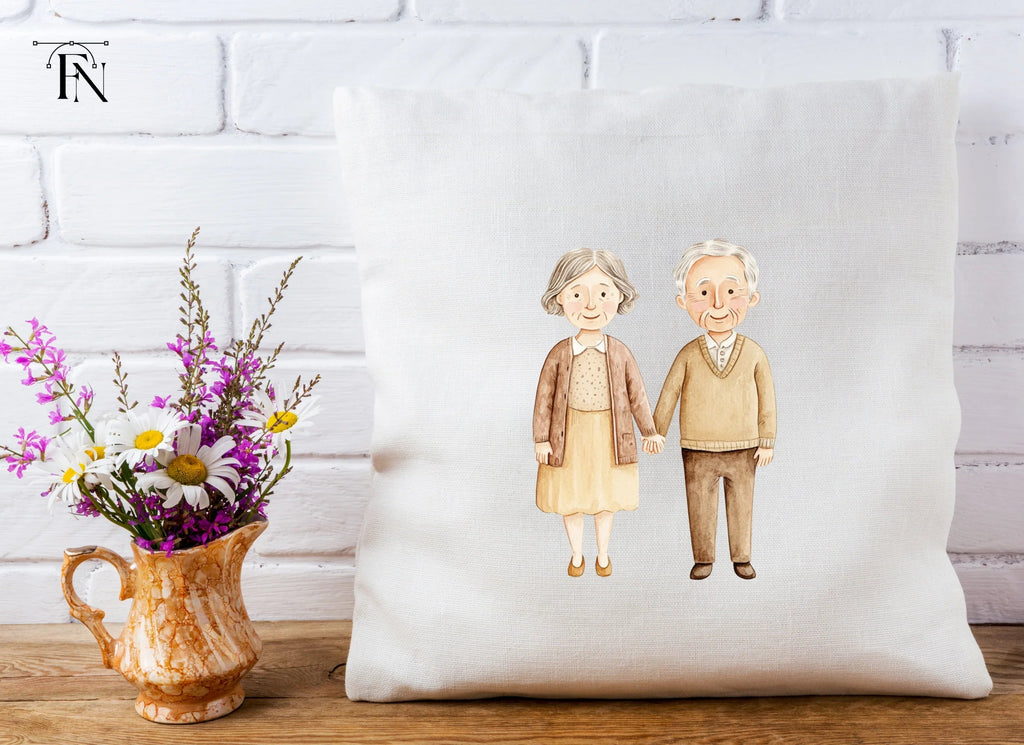 Elderly Couple Wedding Clipart Bundle