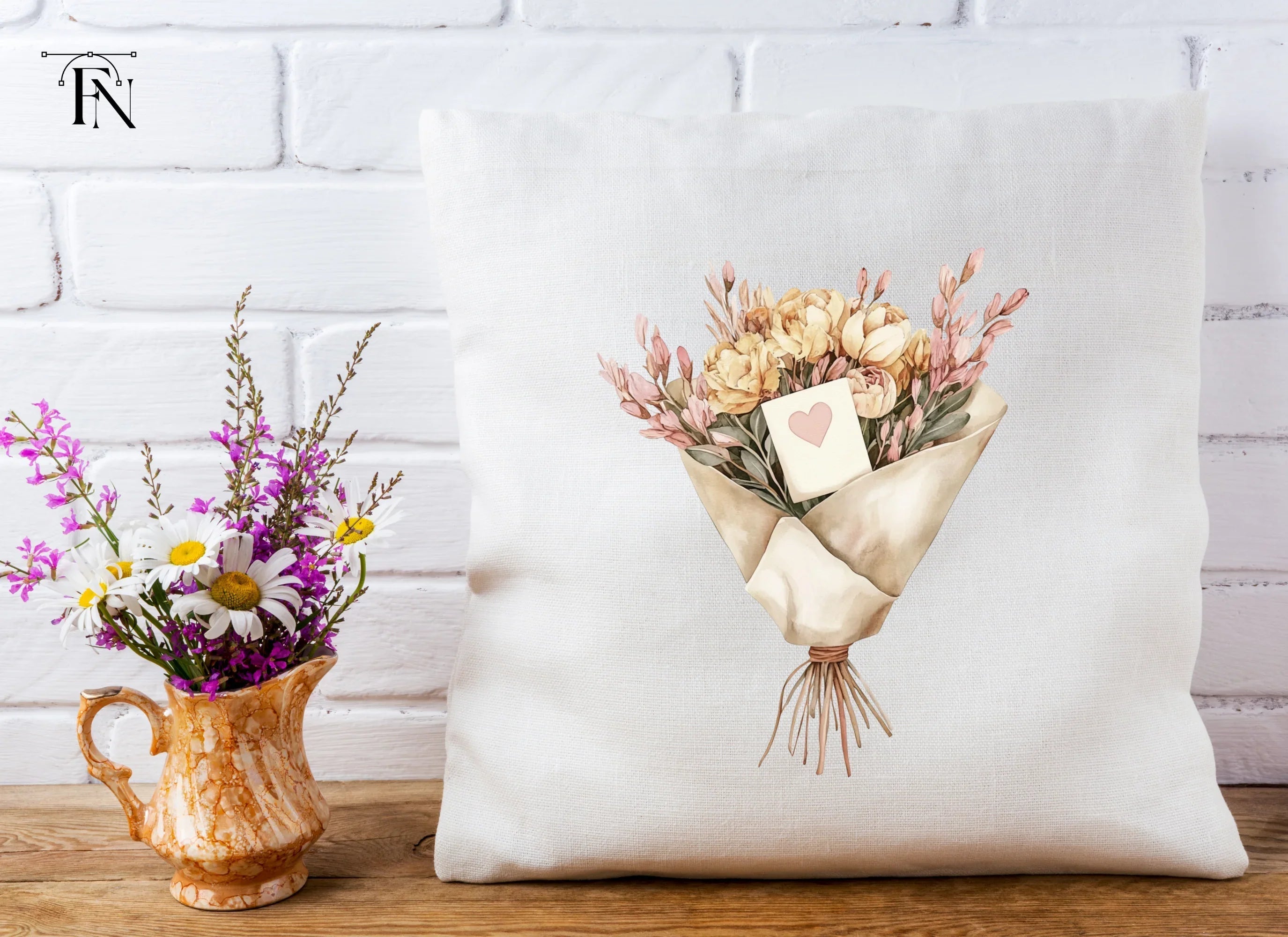 Boho Floral Bouquets Clipart Bundle