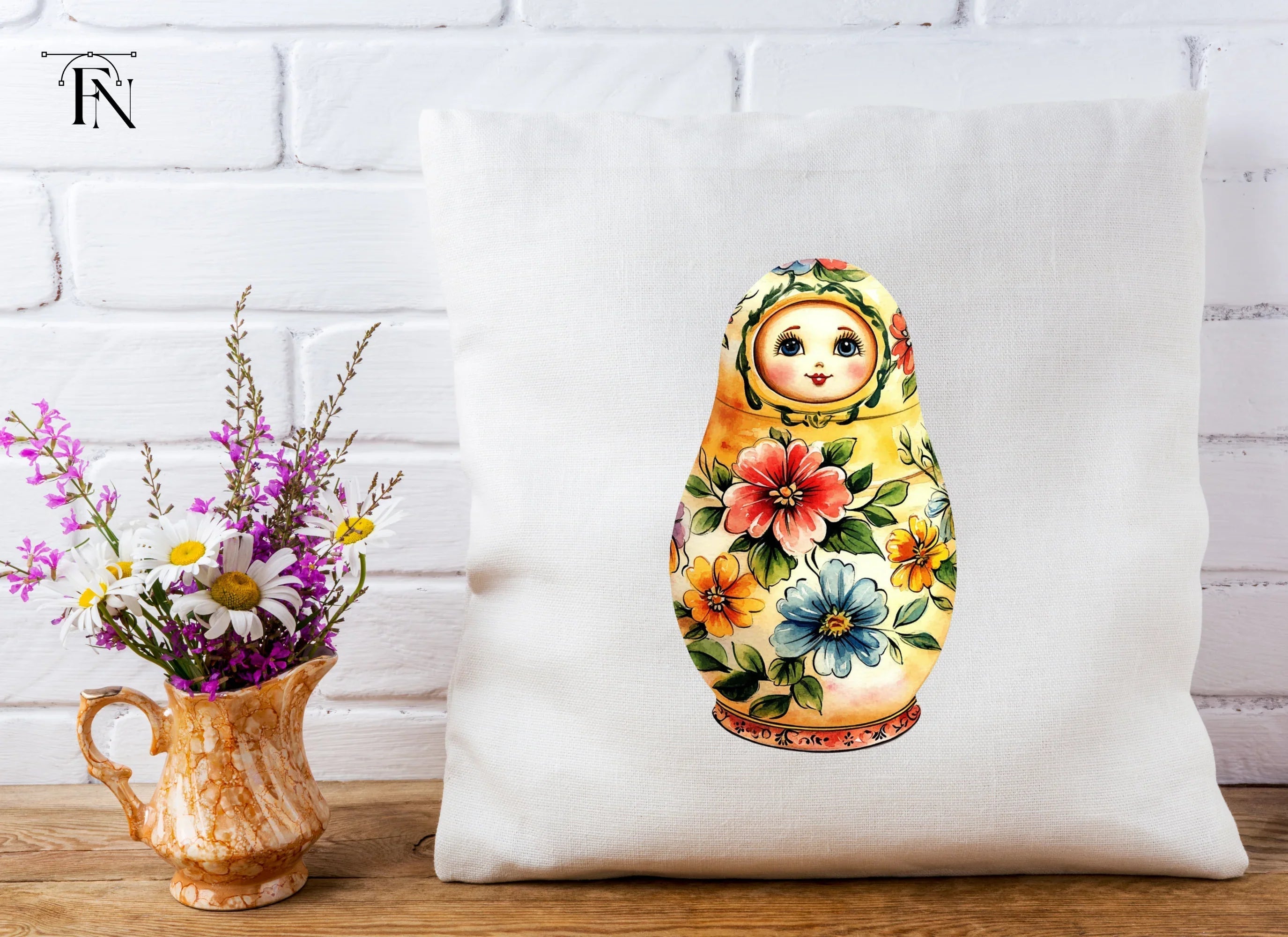 Traditional Russian Doll Floral Clipart Bundle