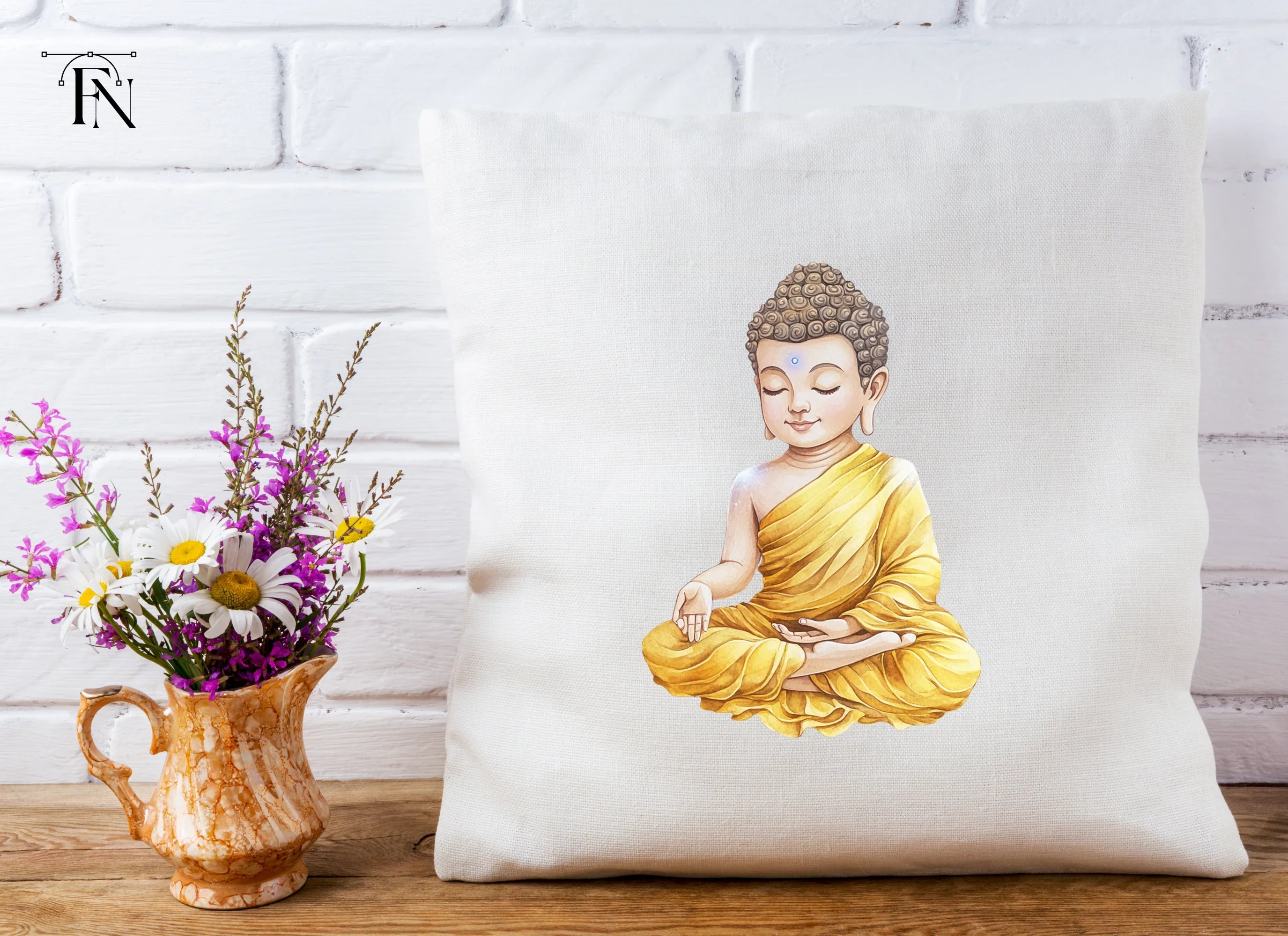 Little Buddha Meditating Clipart Bundle