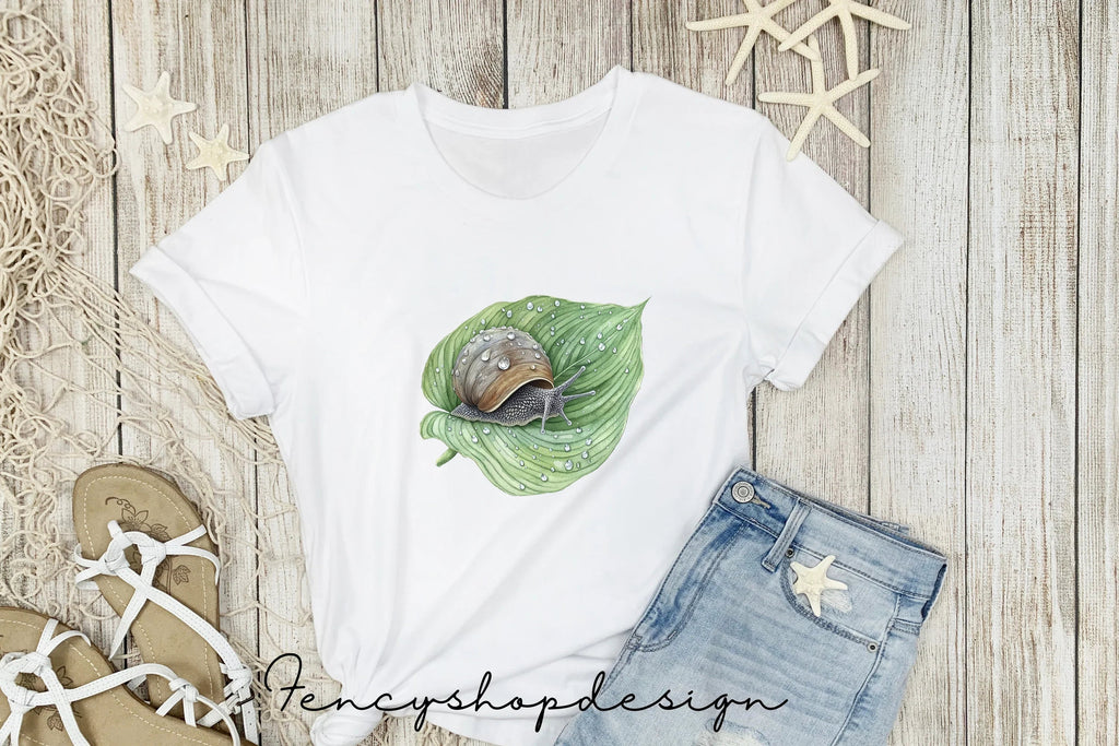Adorable Snails with Blossoms and Fruit Clipart Bundle